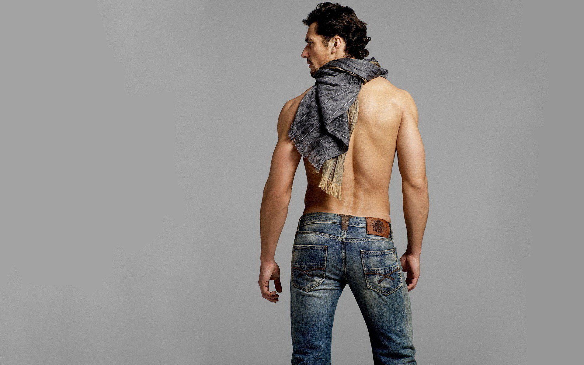 Back jeans body male man model wallpaperx1200