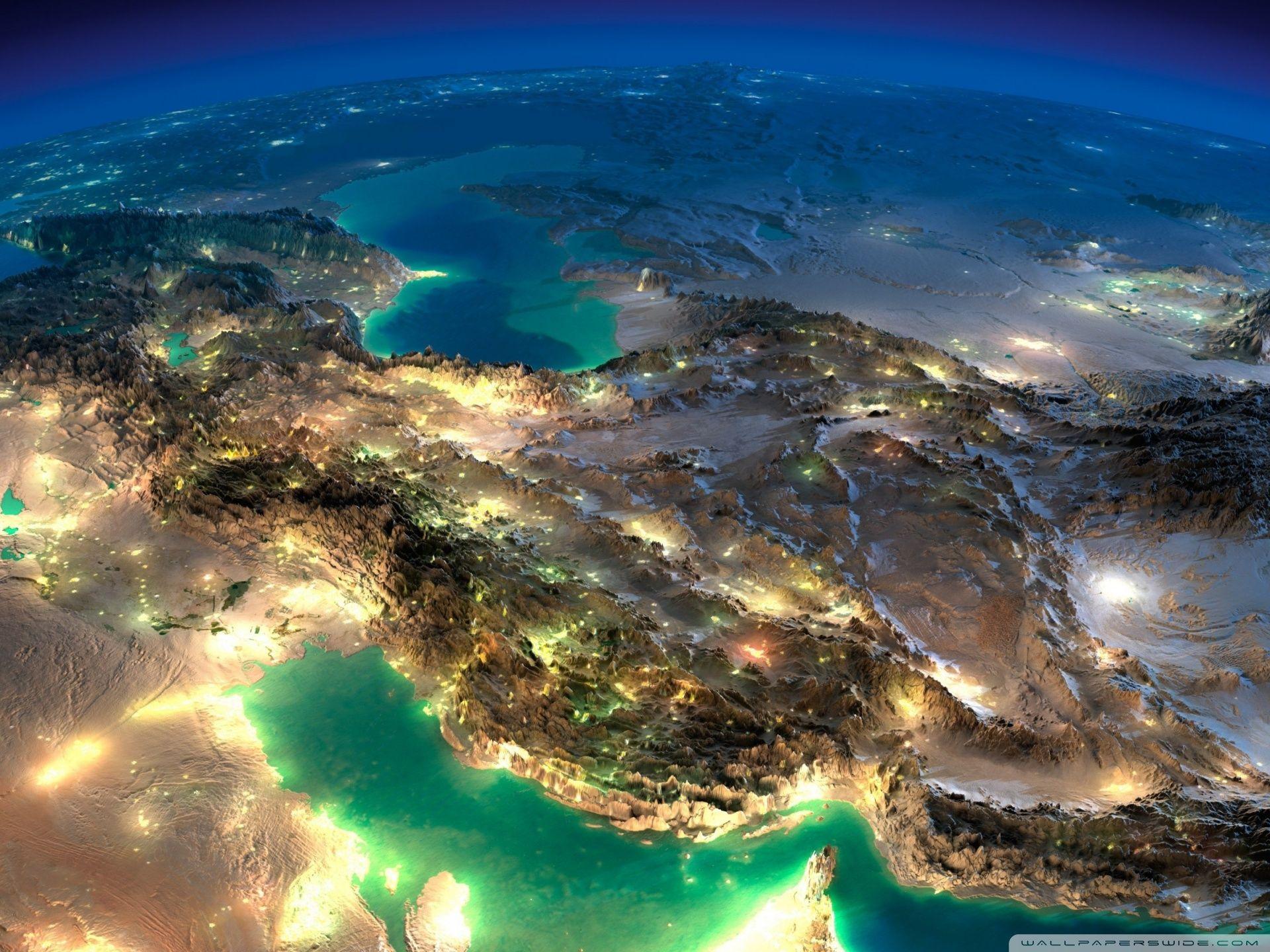 Very Nice Satellite Image Of Iran ❤ 4K HD Desktop Wallpaper for 4K