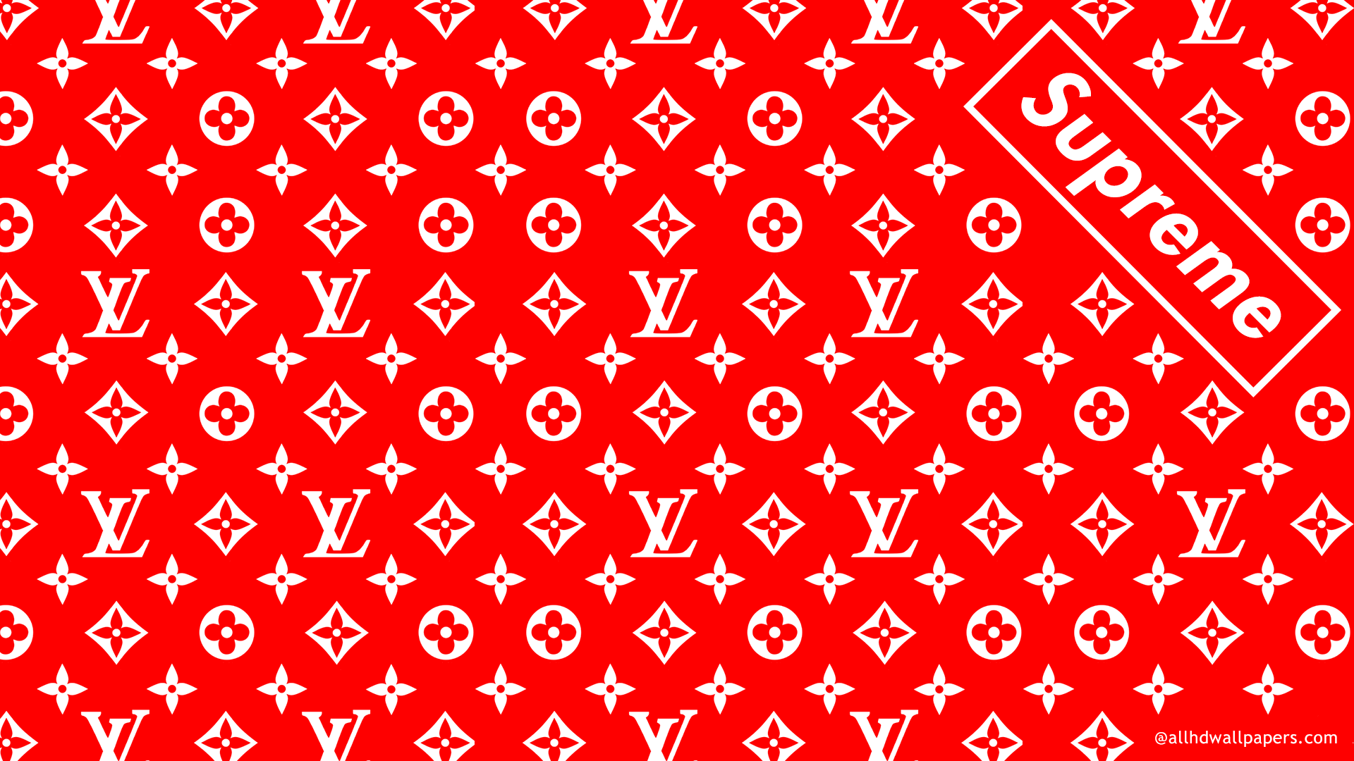 HD Lv Louis Vuitton Red Pattern PNG