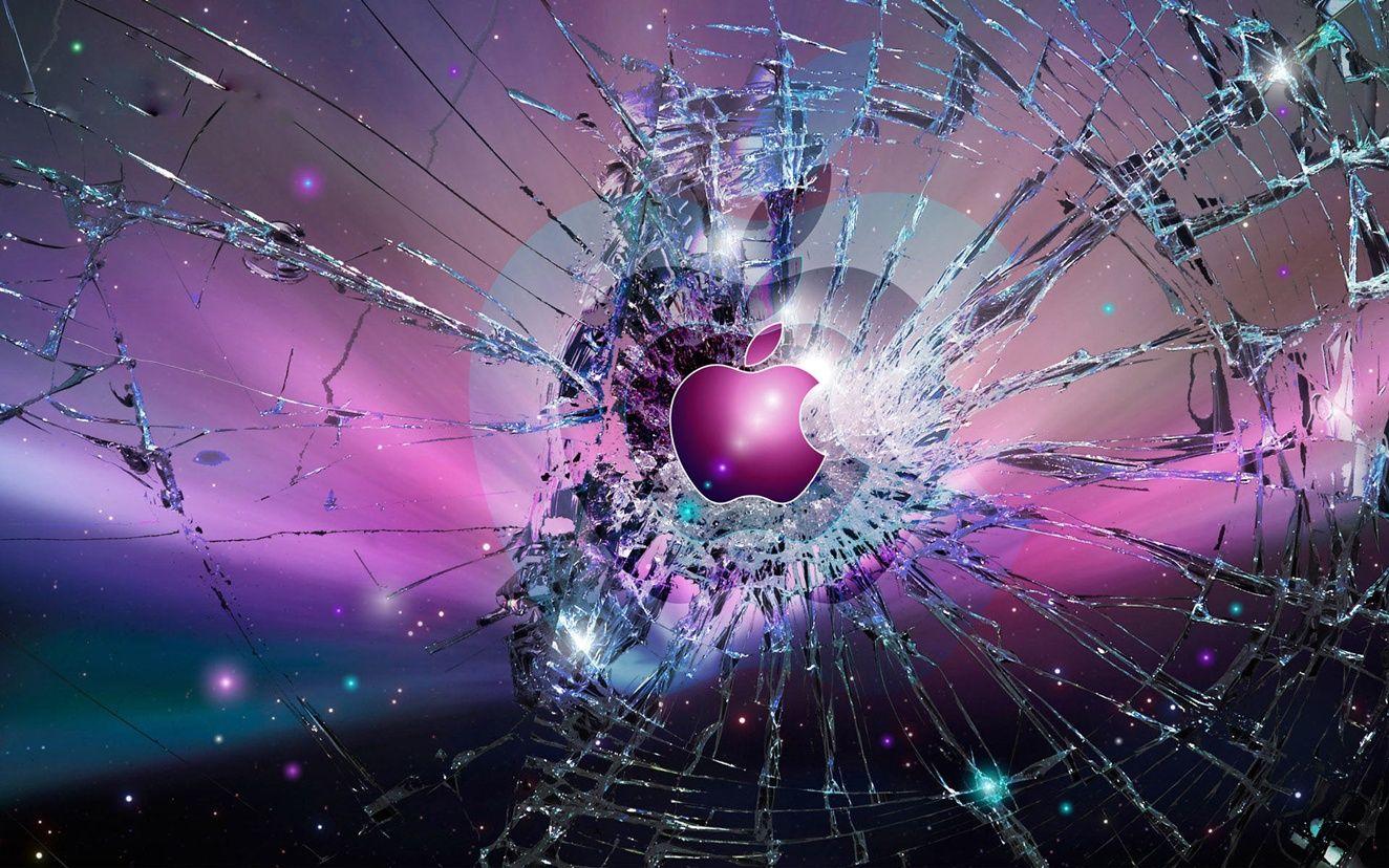 Broken Glass Apple Logo