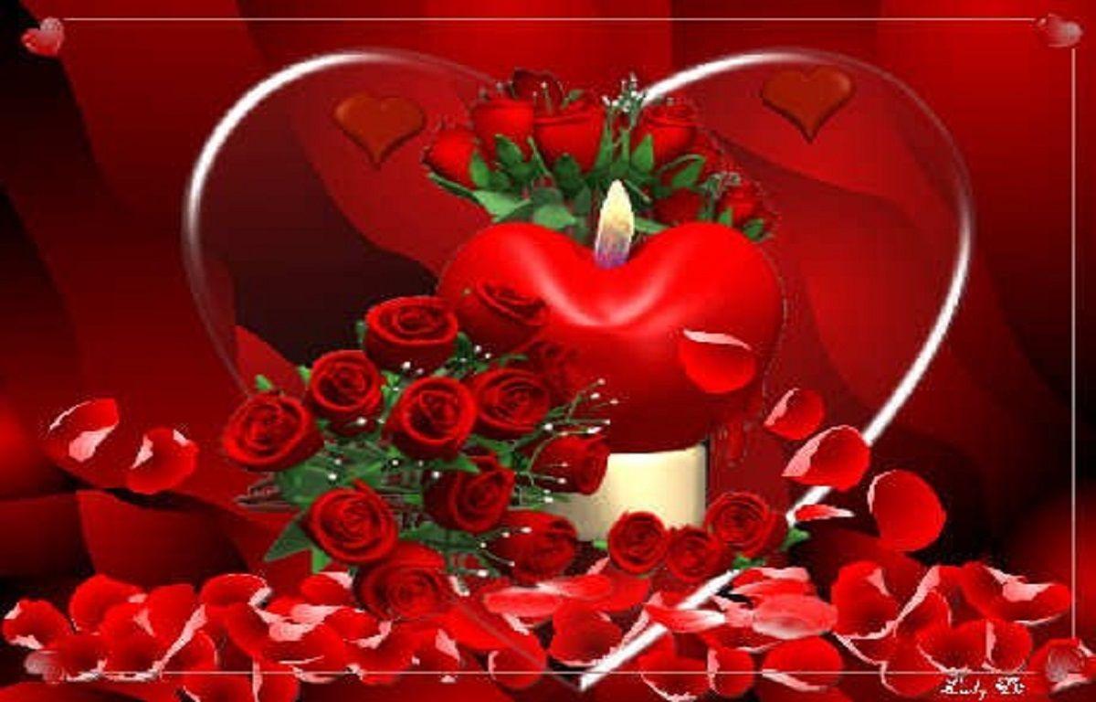 Red Roses And Hearts Wallpaper Beautiful Love Red Heart Free Hd