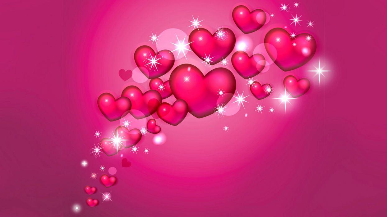 Pink rose heart wallpaper stars fantasy love wallpaperx2160