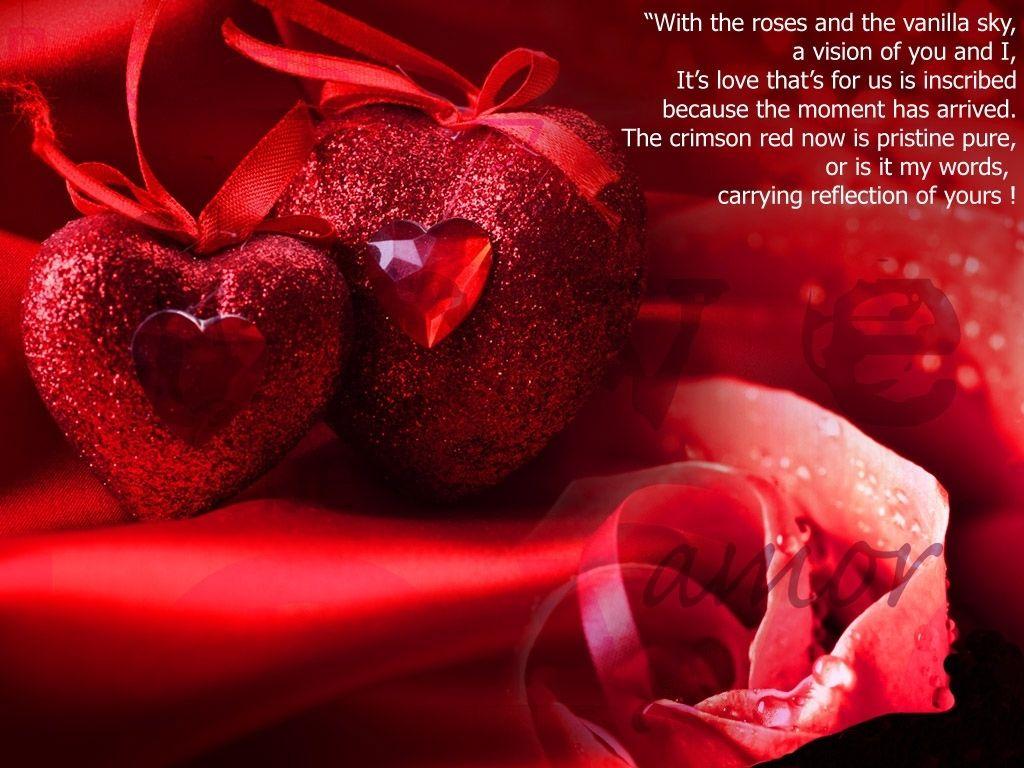 Love Roses And Hearts Wallpaper With Quotes Man In Love Red Roses