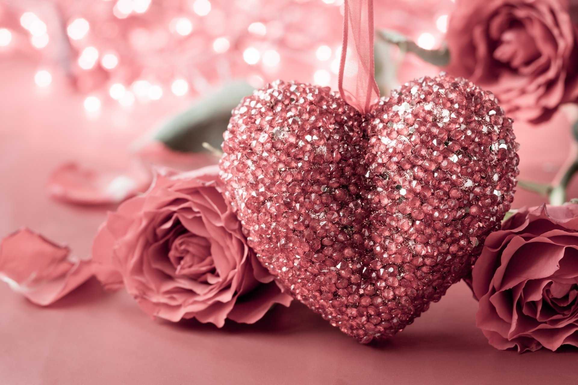 Love Roses And Hearts Valentines Day Romantic Heart Wallpaper HD