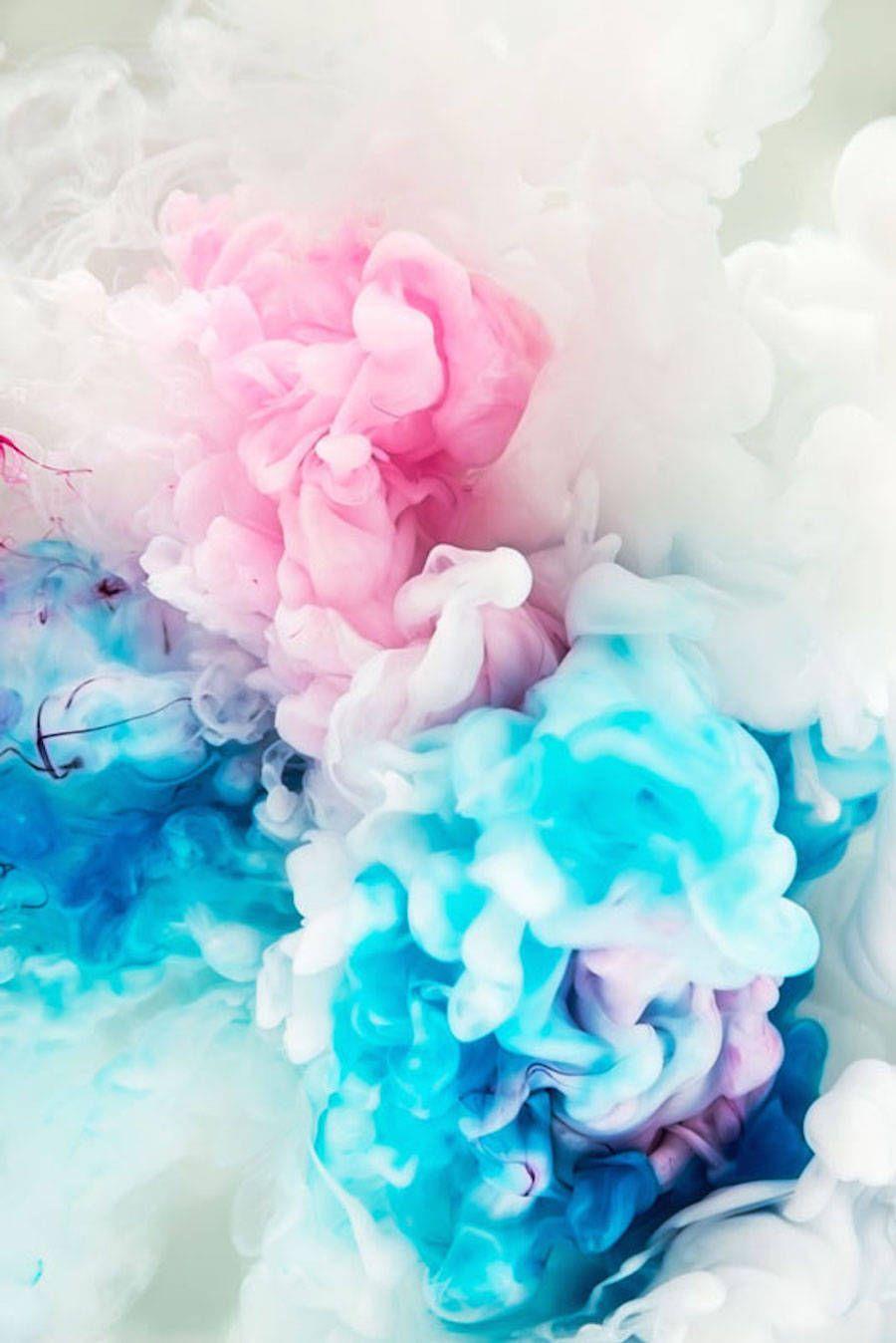 Aesthetic Colored Abstract Ink Explosions. Wallpaper