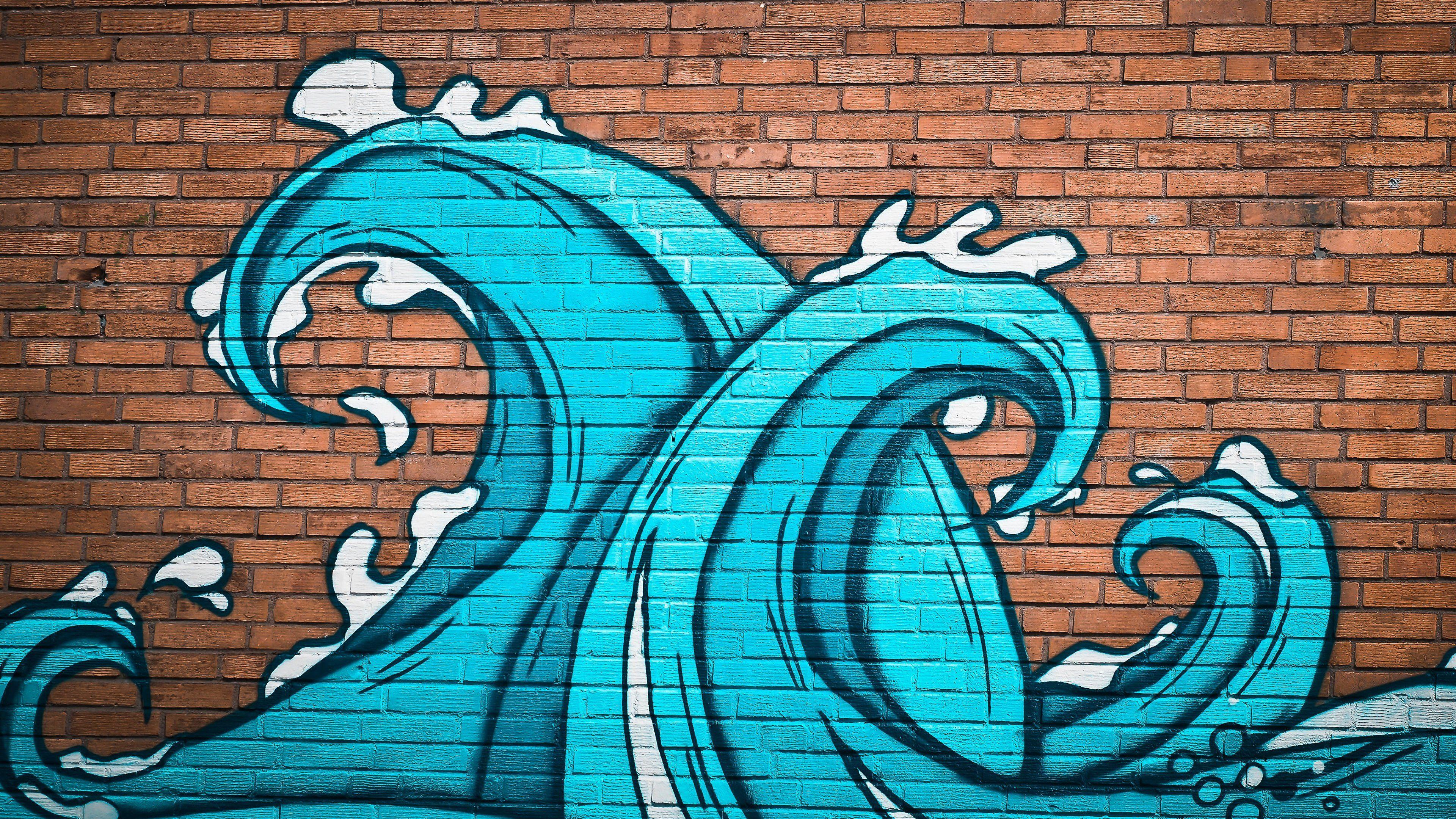 Ocean Waves Street Art Wallpaper & Desktop Background