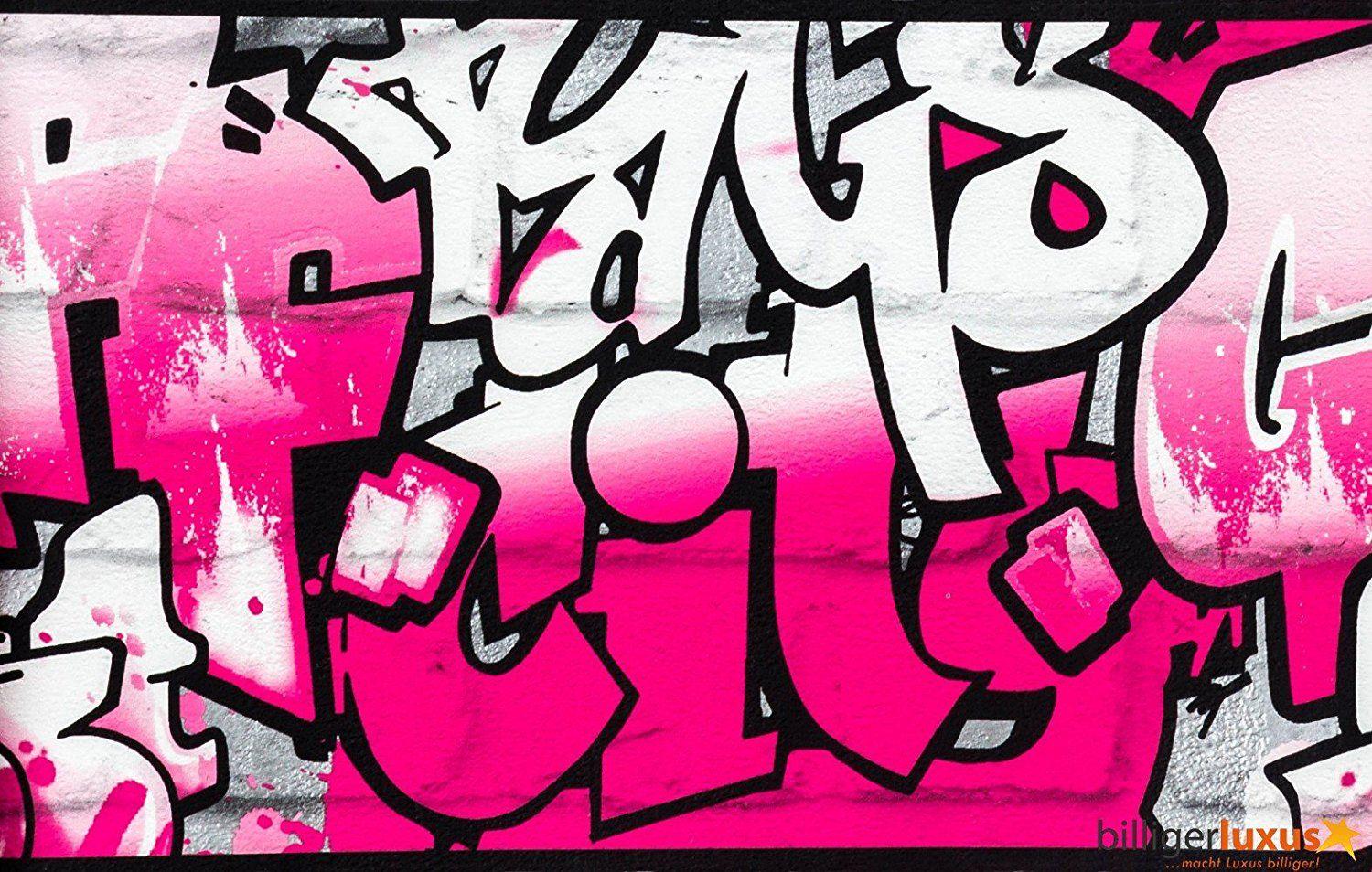 Rasch Pink Graffiti Wallpaper Border 237917: Amazon.co.uk: DIY & Tools