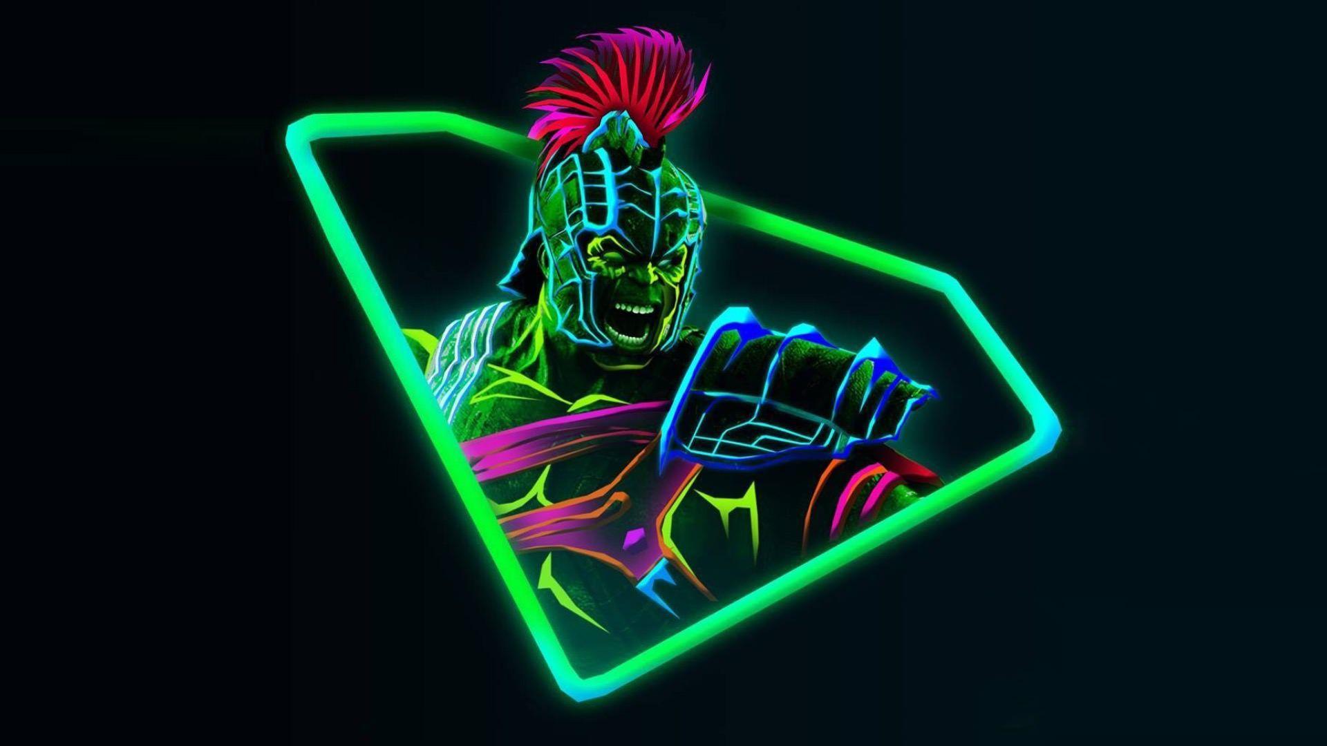 Neon Avengers 1920x1080 Desktop Wallpaper based on artwork