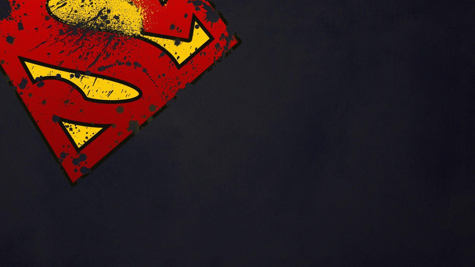 Superman Splash Paint Logo Desktop Wallpaper