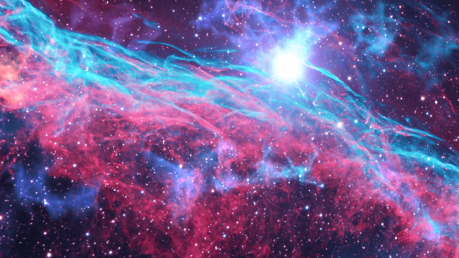Fly Through Outer Space Nebula And Stars Animated Background