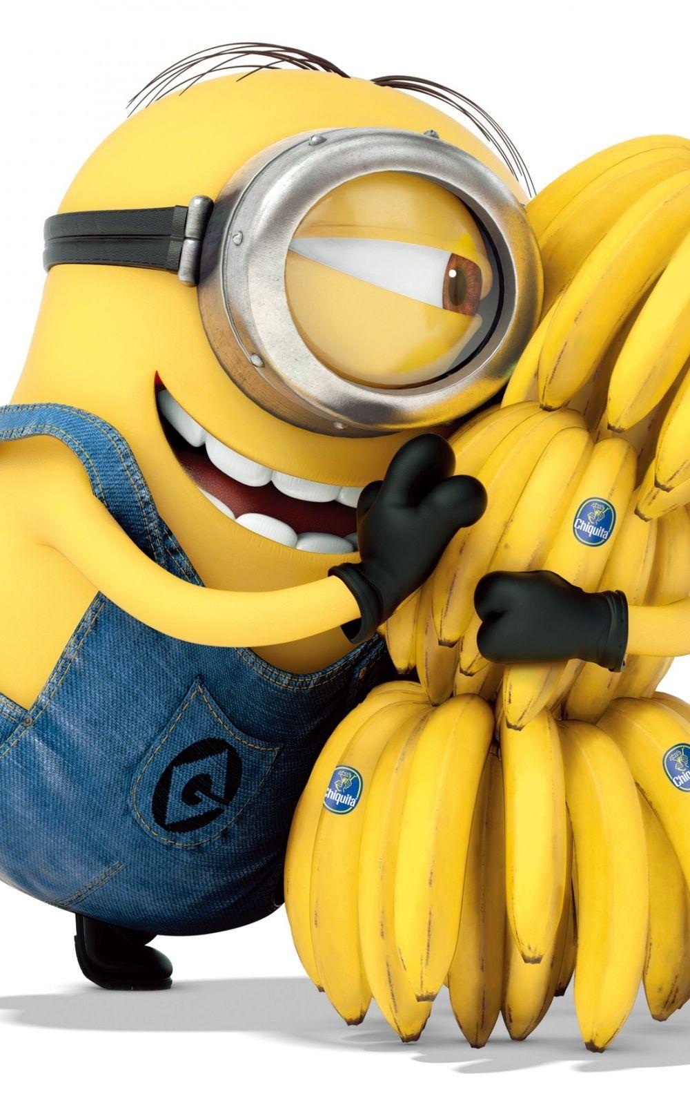Me Minion Hugging Bananas Android Wallpaper free download