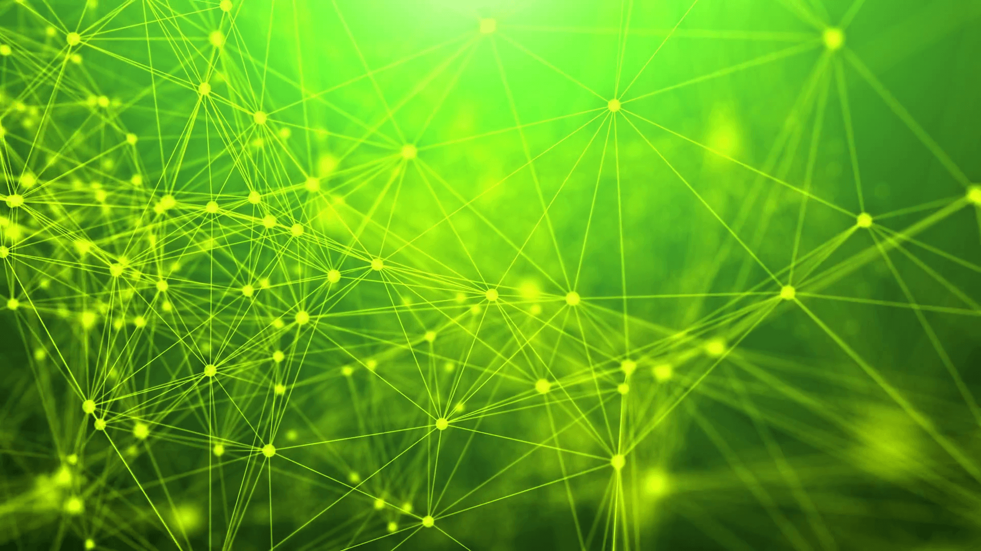 Abstract technology futuristic network animation on a green