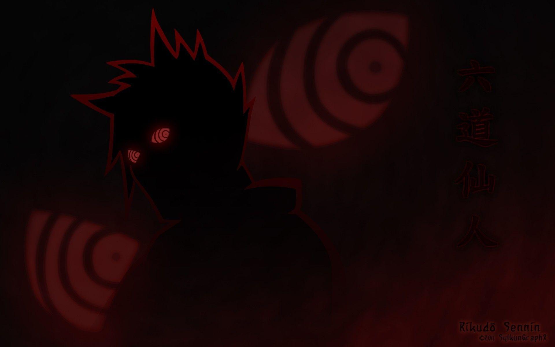 Naruto shippuden rikudo sennin rinnegan eyes silhouettes wallpaper