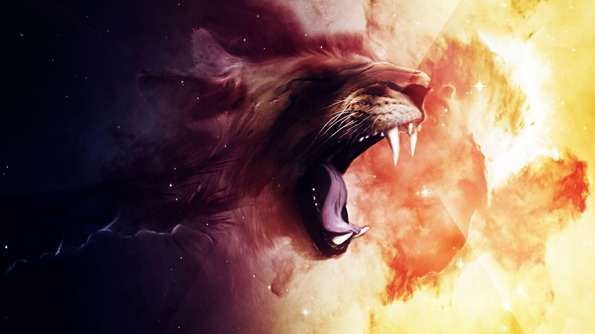 Cool Lion Abstract Wallpaper