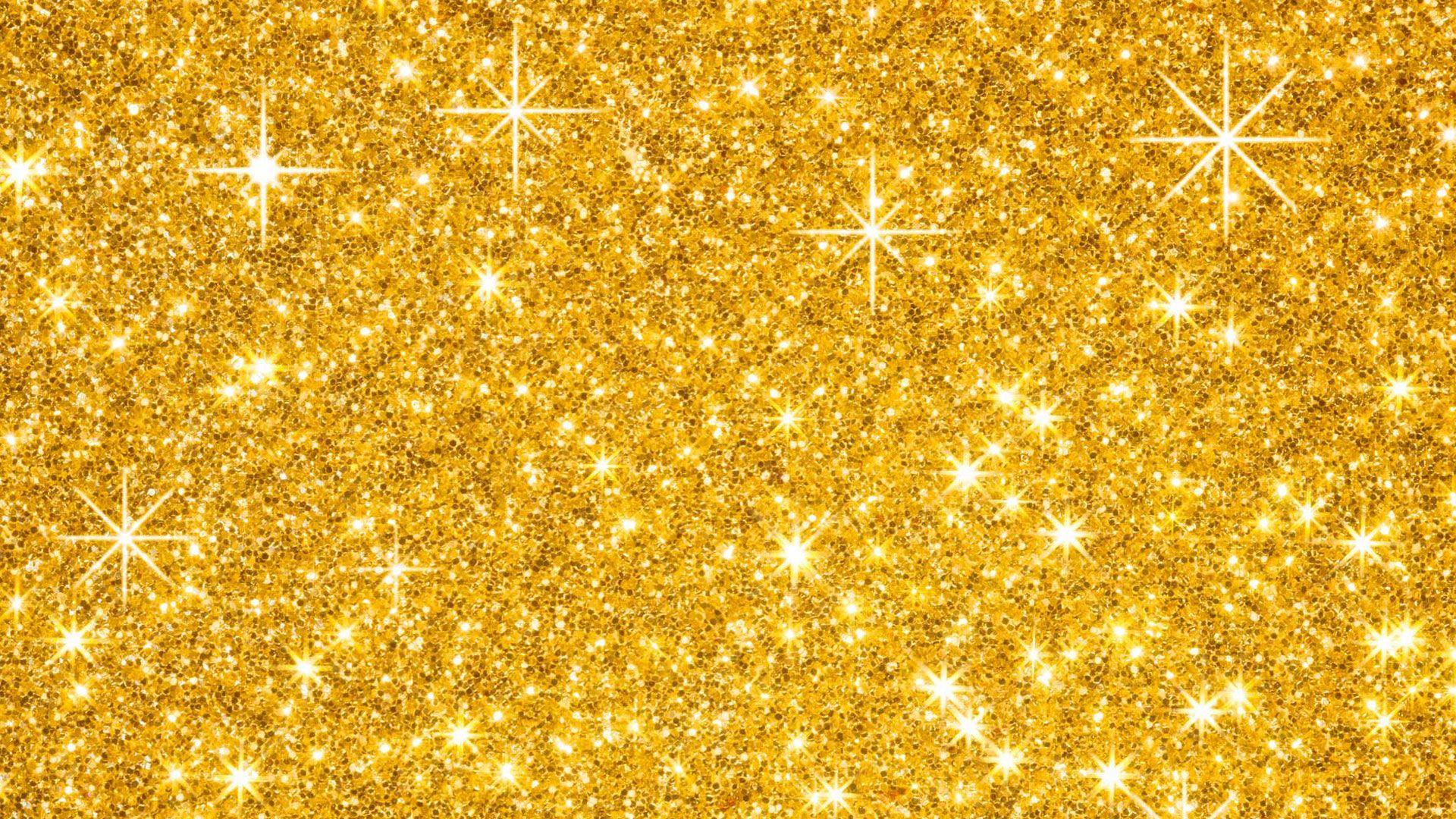 Gold Glitter Background Full HD Wallpaper