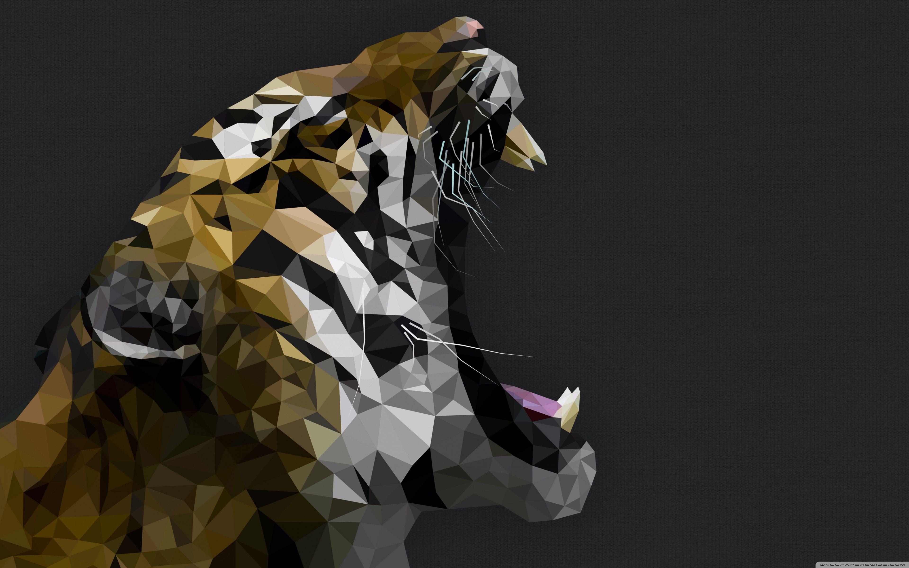 Polygon Tiger ❤ 4K HD Desktop Wallpaper for 4K Ultra HD TV • Wide