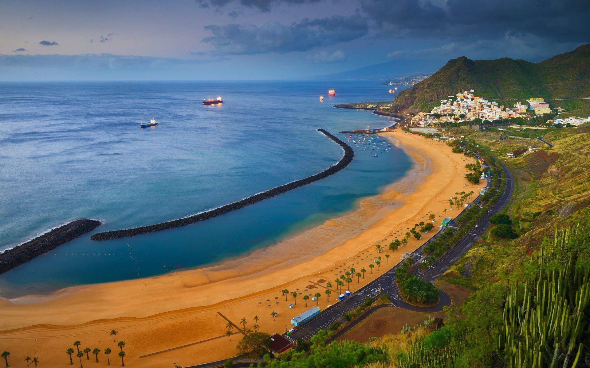 Beach in Tenerife in the Canary Islands HD Wallpaper. Background