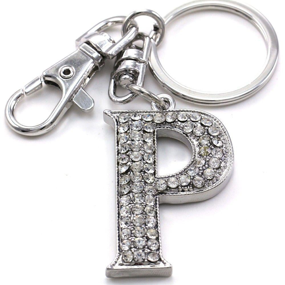 Clear Name Alphabet Initial Letter A Z Car Keychain Key Ring Wedding