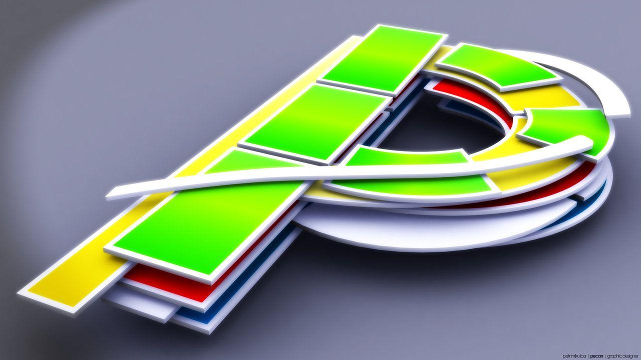 P Logo 3D Wallpaper image picture. Free Download Wallpaper