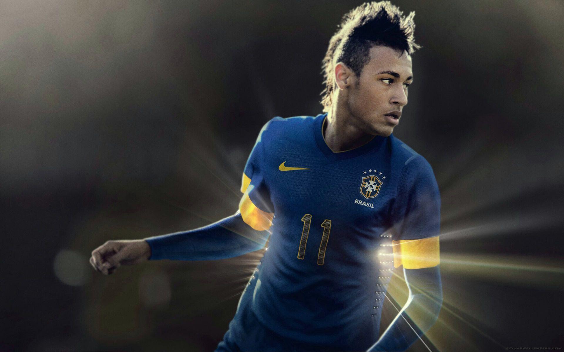 Neymar blue Brazil jersey wallpaper (2)