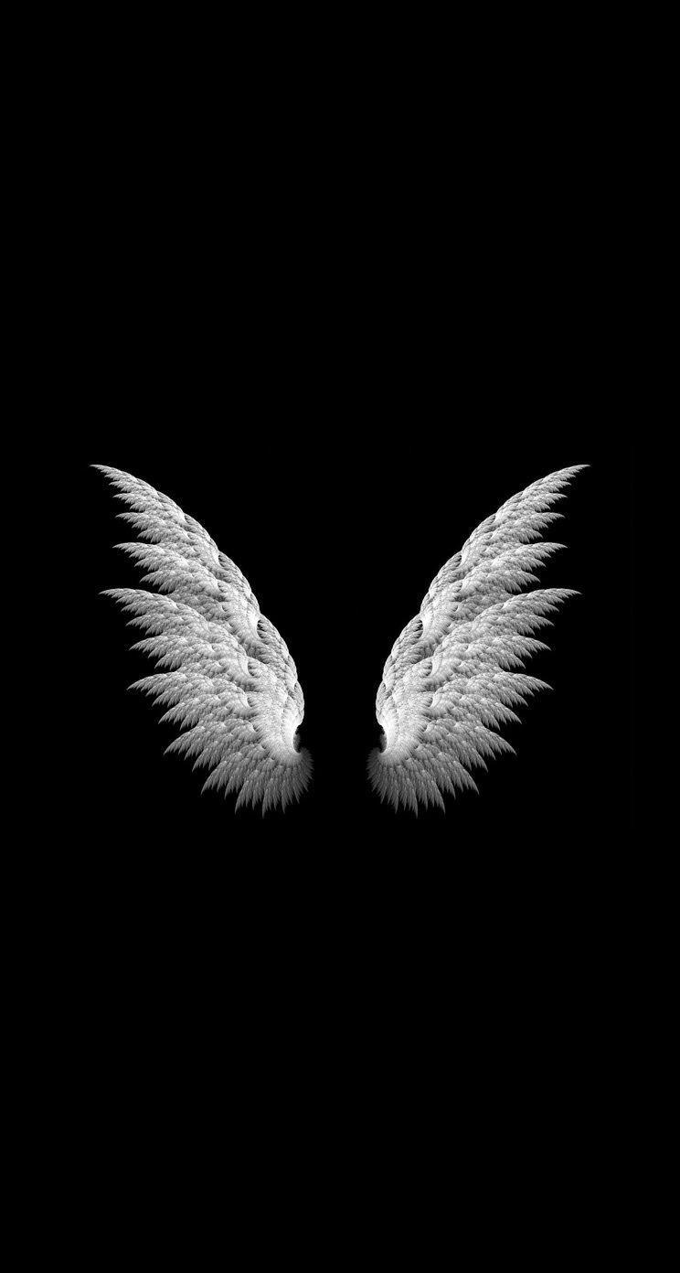 black // white // angel wings. Wings wallpaper, Black wallpaper