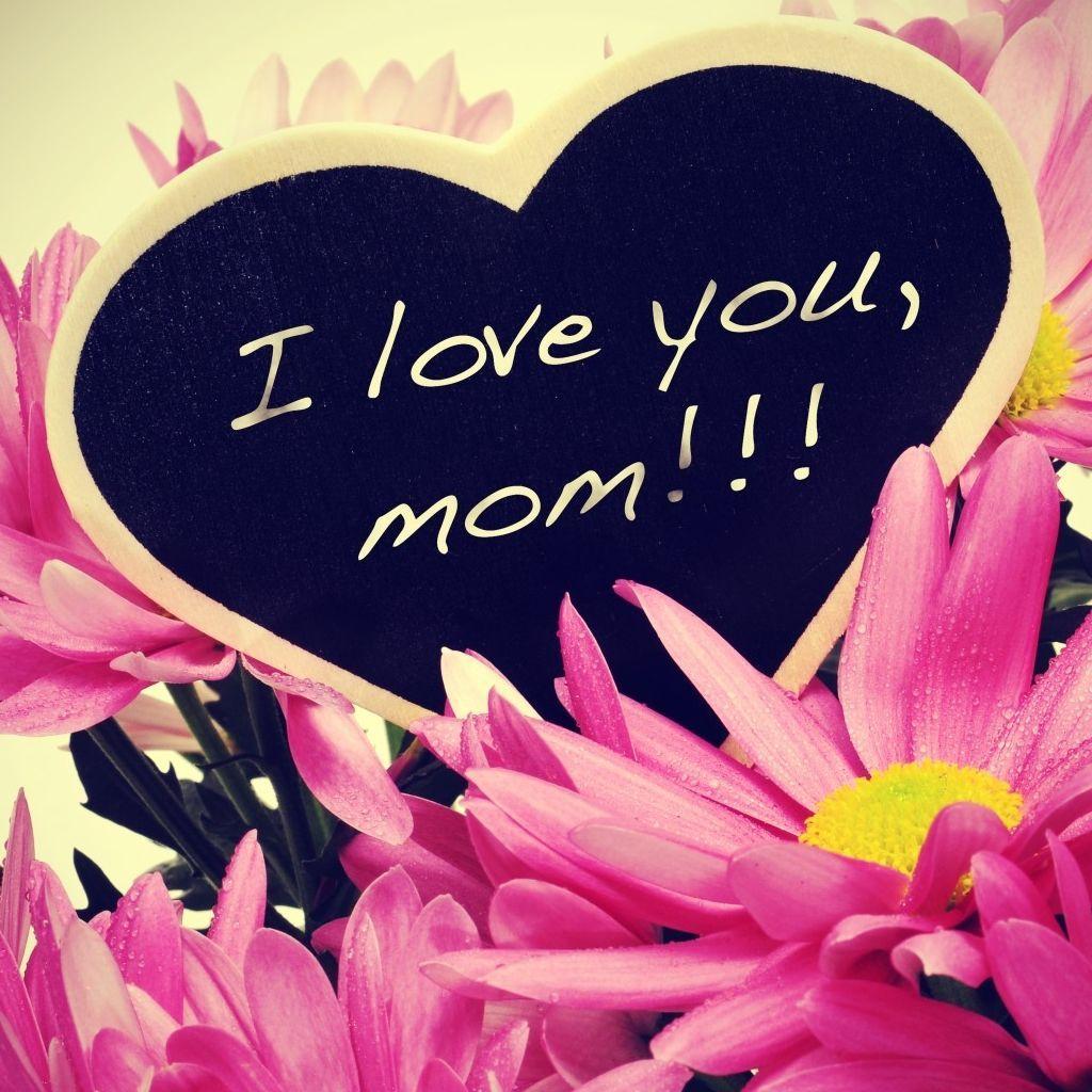 I Love My Mum In Pink Letters And Red Heart HD Mom Dad Wallpapers  HD  Wallpapers  ID 57794