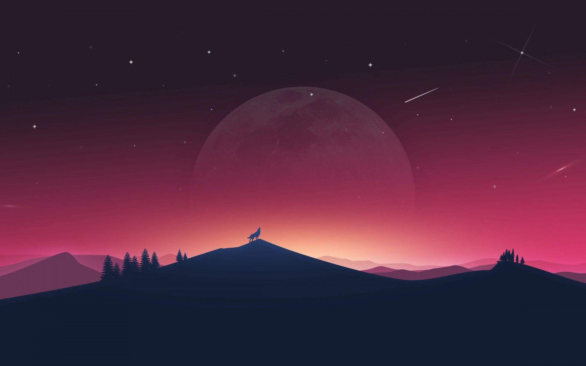 Lovely Moon Night Wallpaper. Beautiful image HD Picture & Desktop