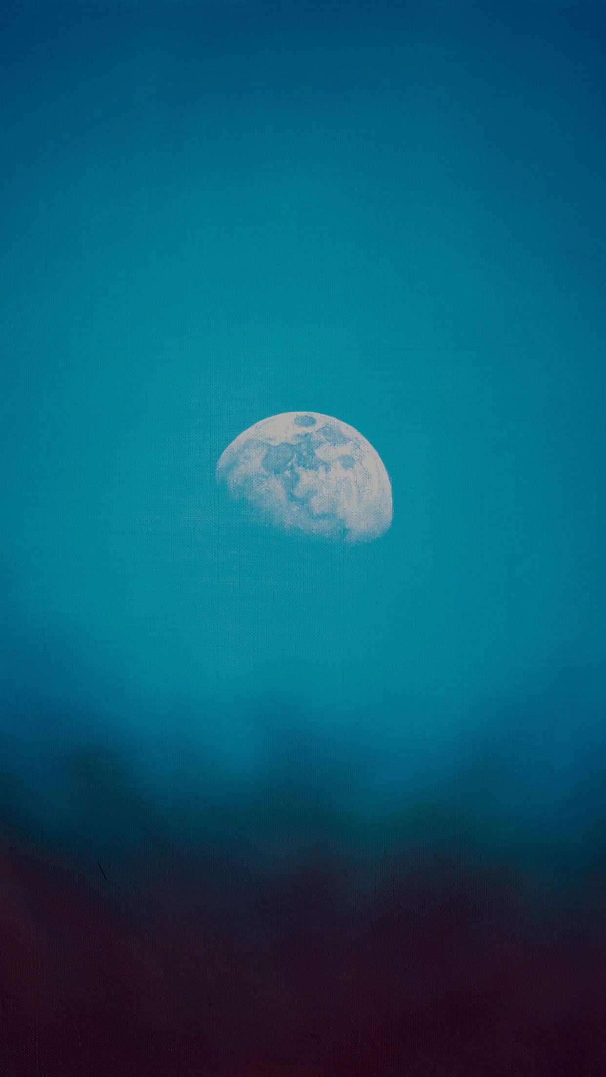 Moon Rise Day Nature Blue Dark Night Green Android wallpaper