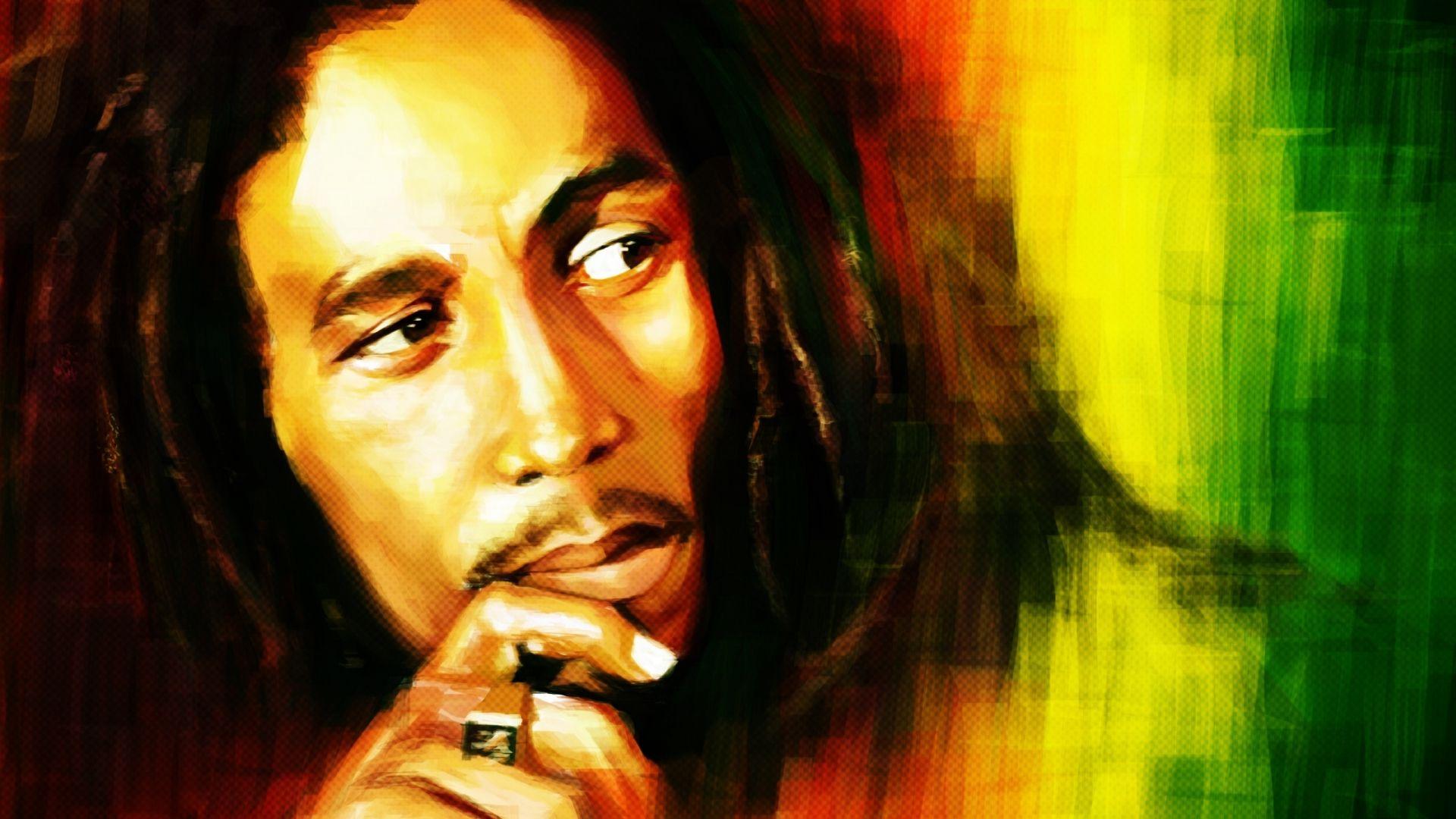 Wallpaper, face, portrait, Bob Marley, color, 1920x1080 px