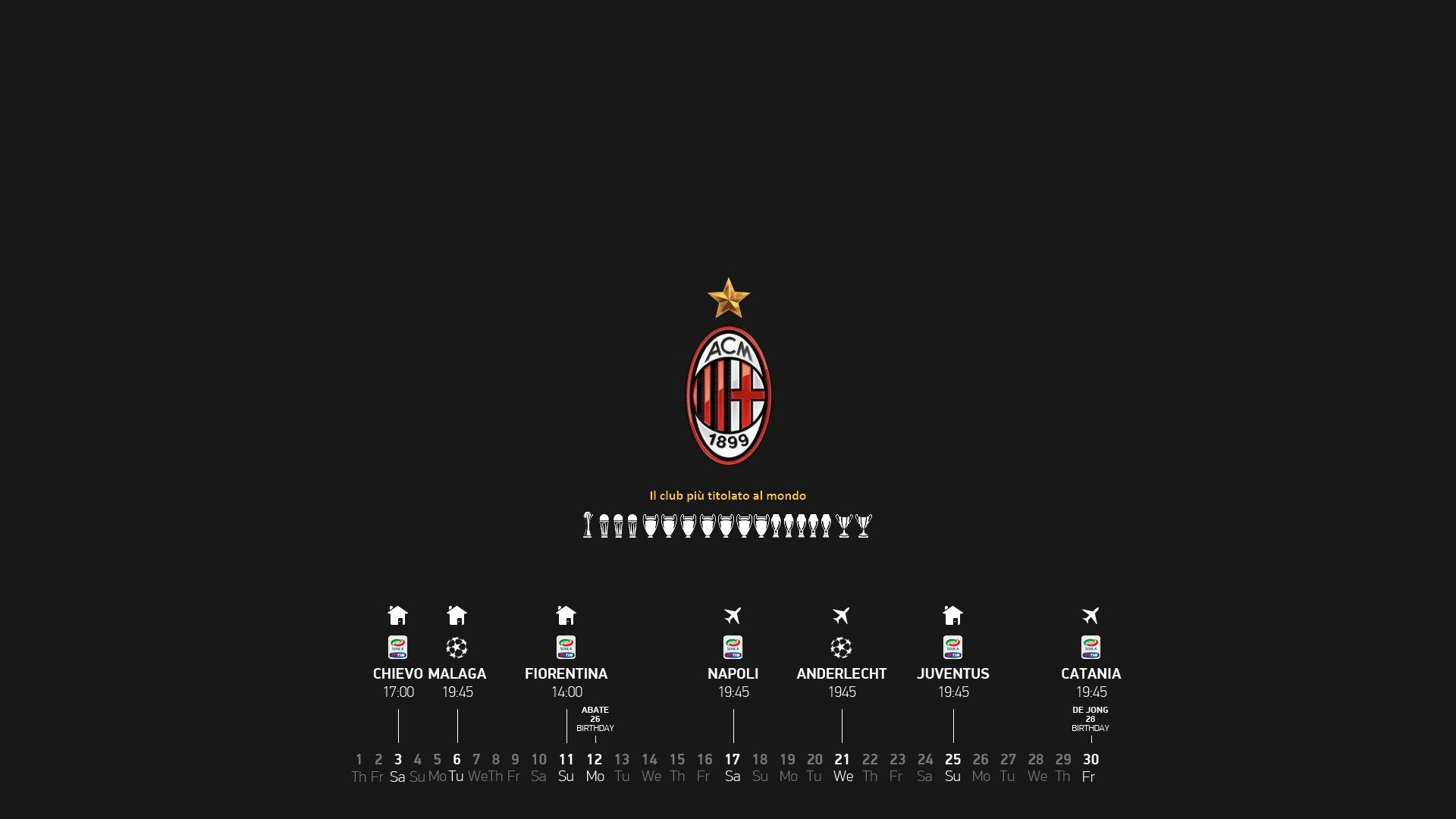 AC Milan Serie A Computer Desktop Background wallpaper. sports