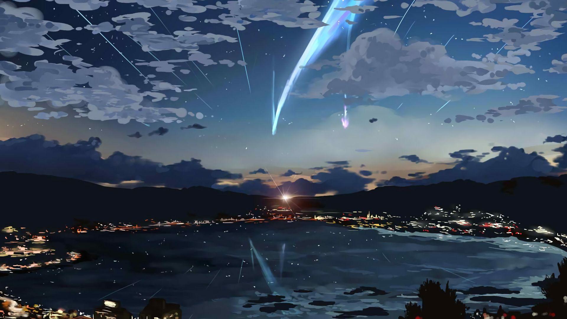 Your Name Anime Comet Scenery Art Wallpaper