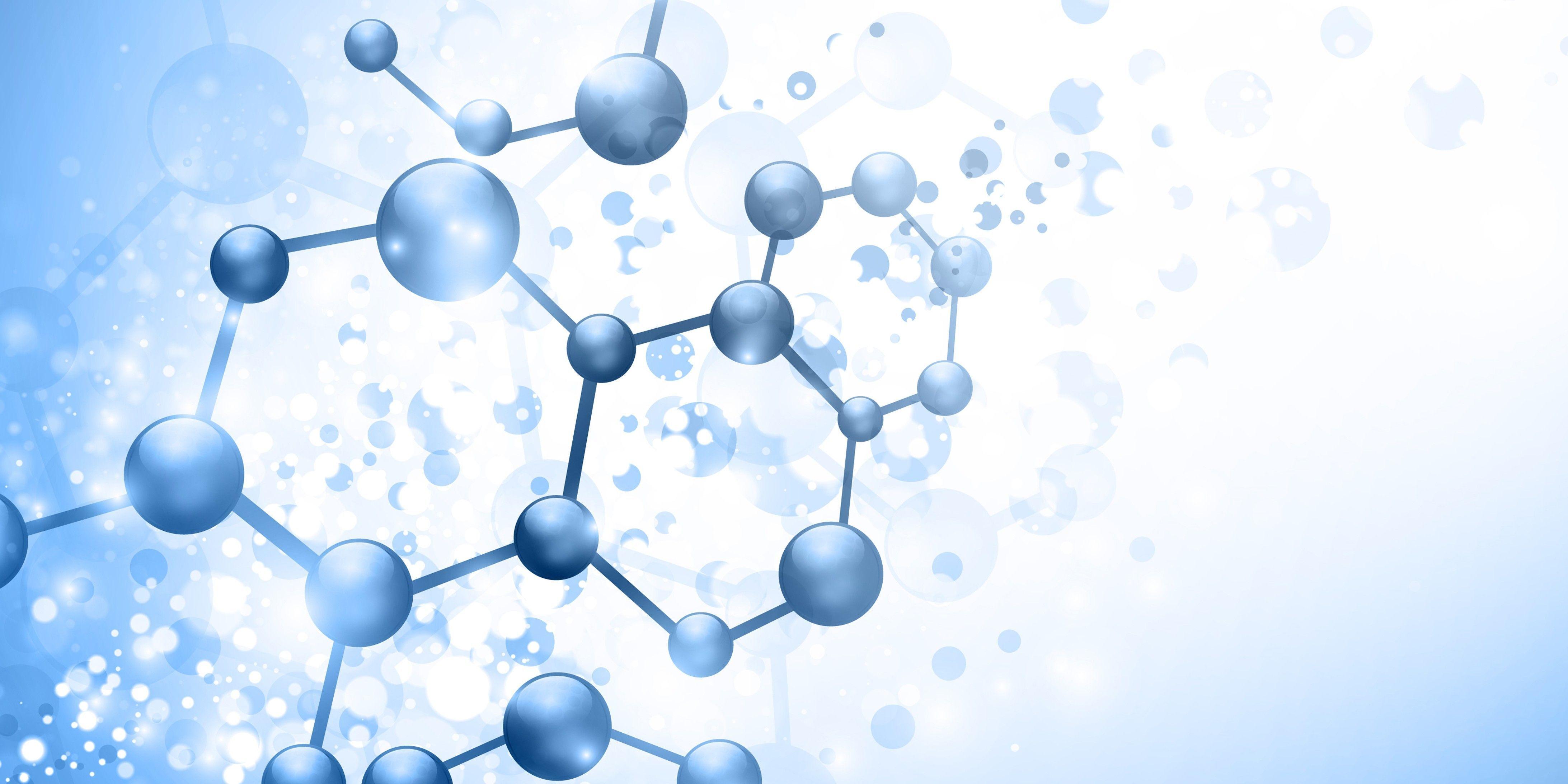 Download this awesome wallpaper. Blue background, Mural wallpaper, Chemistry