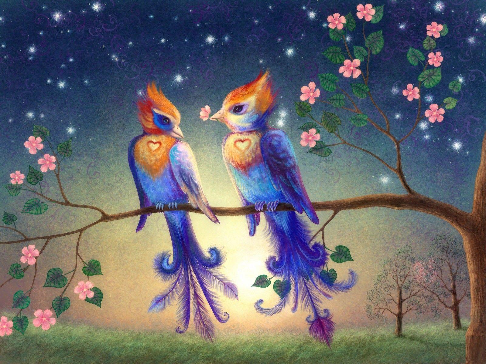 Free HD Beautiful Love Birds HD Wallpaper Download