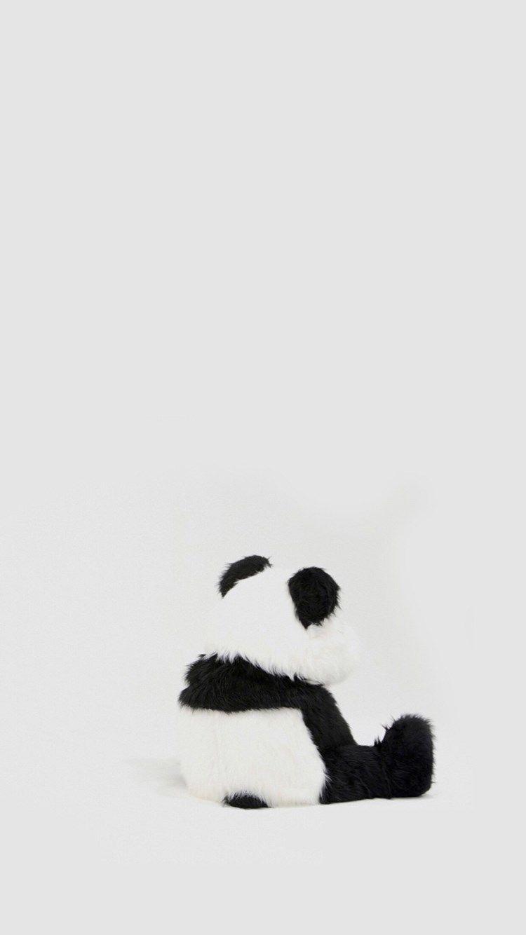 Minimal Simple Panda Back #iPhone #plus #wallpaper. Pastel