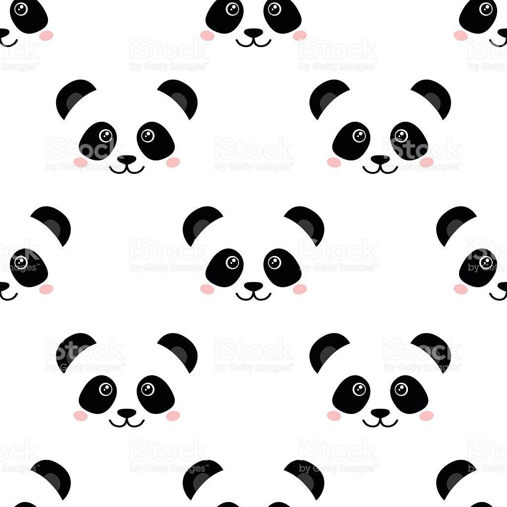 Cute Panda Face Seamless Wallpaper Stock Vector Art & More Image