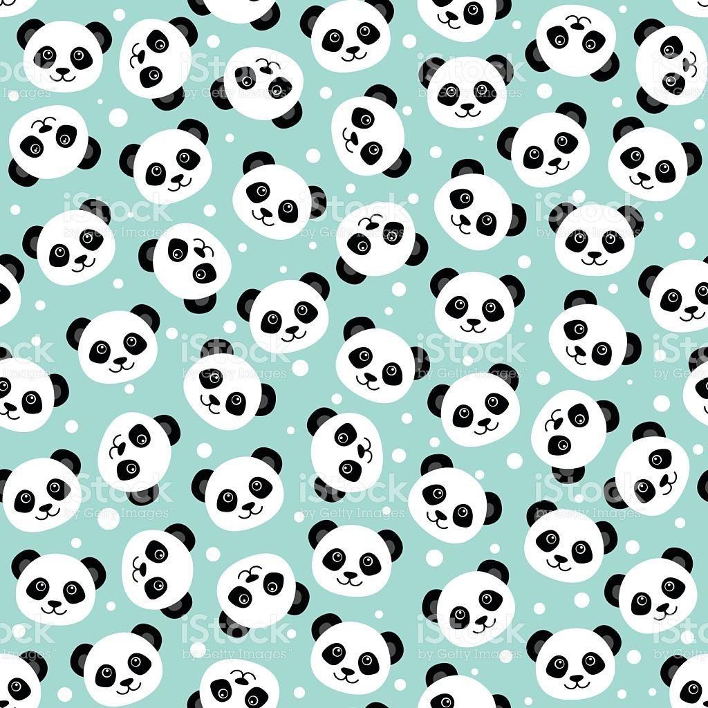 Cute Panda Face Wallpaper Stock Vector Art & More Image of Animal