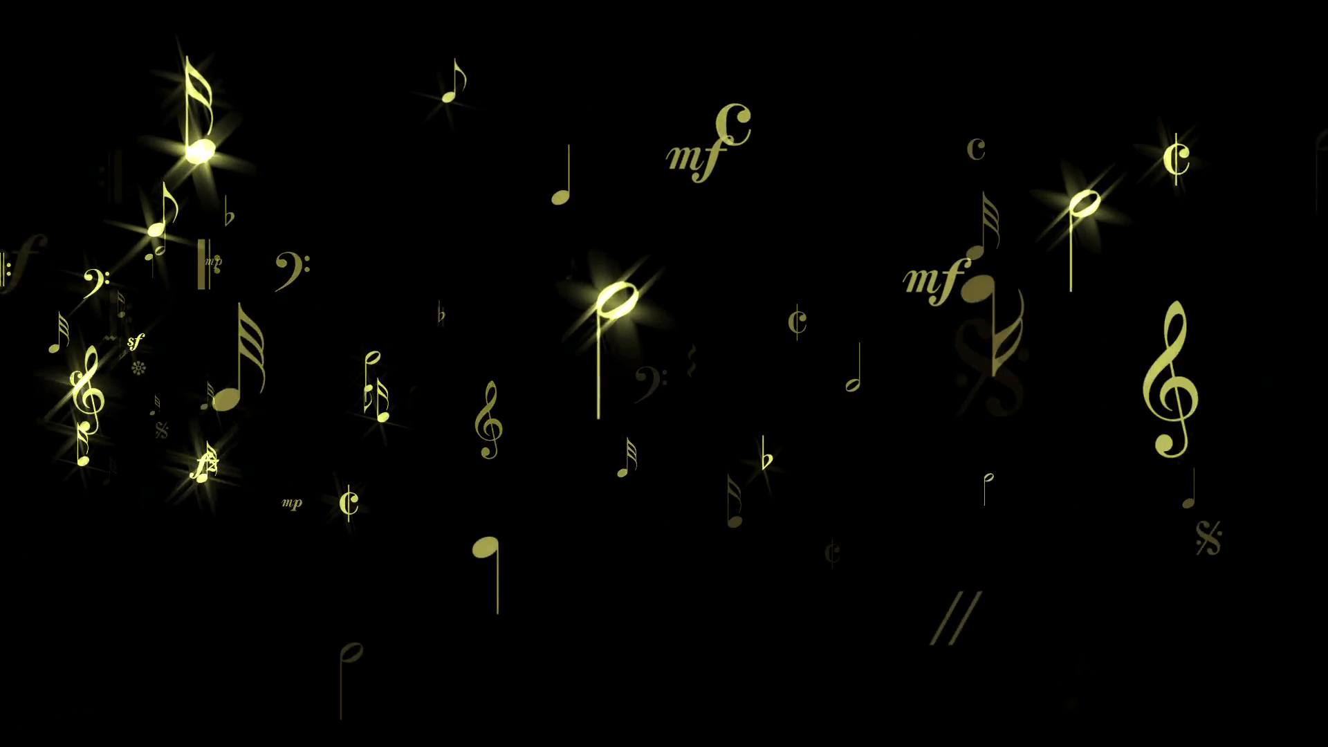 Music Notes Flow Sparking and overlay