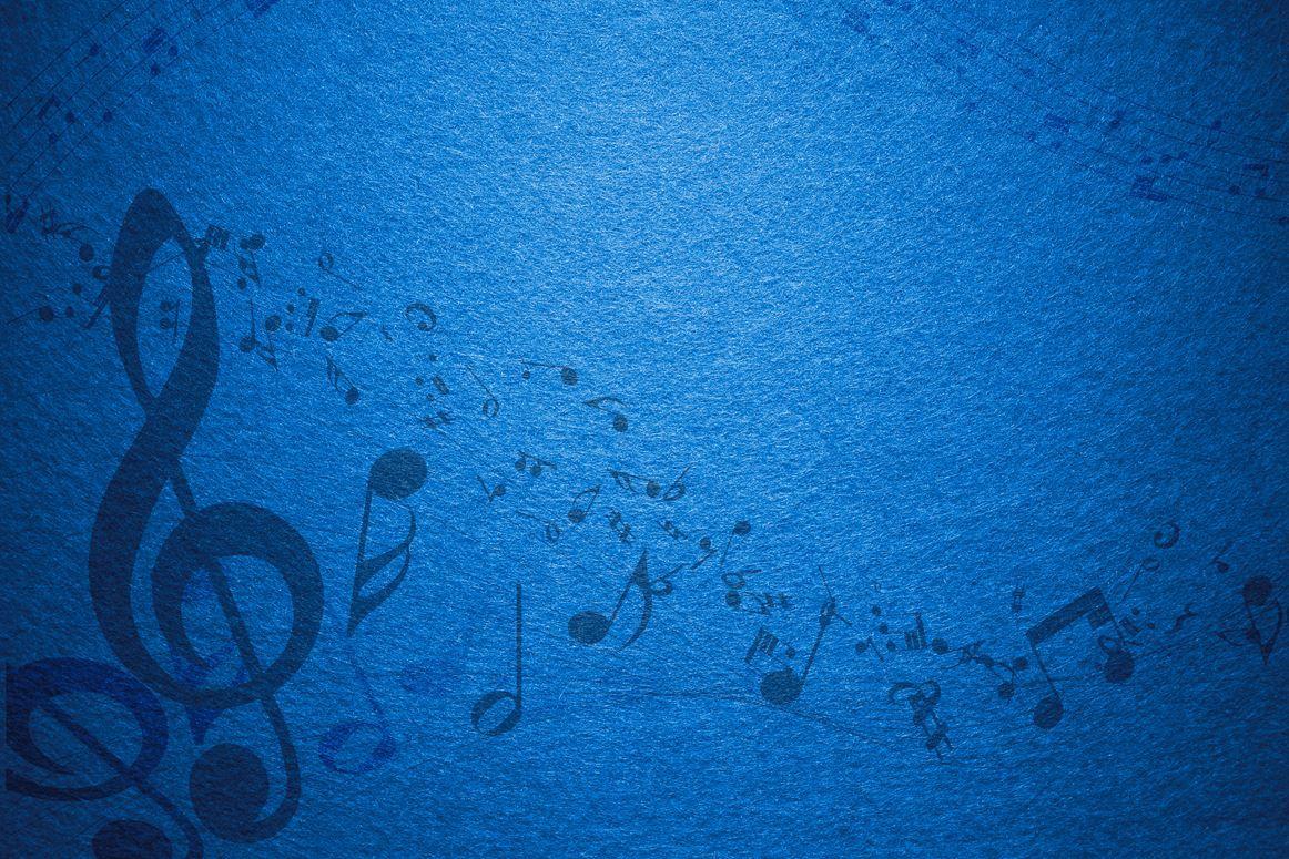 blue skulls music notes wallpaper