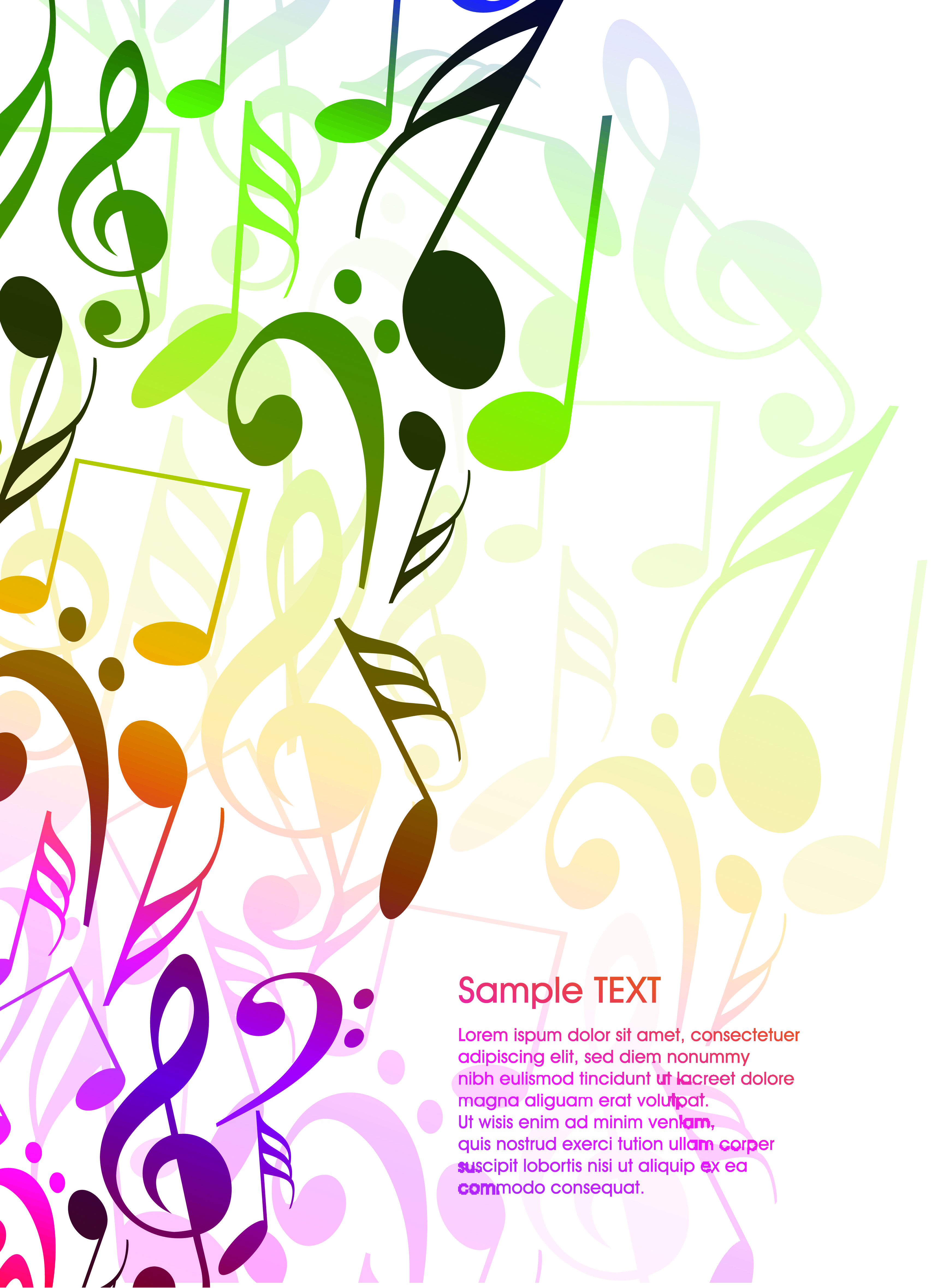 Background musical elements vector Free Vector / 4Vector