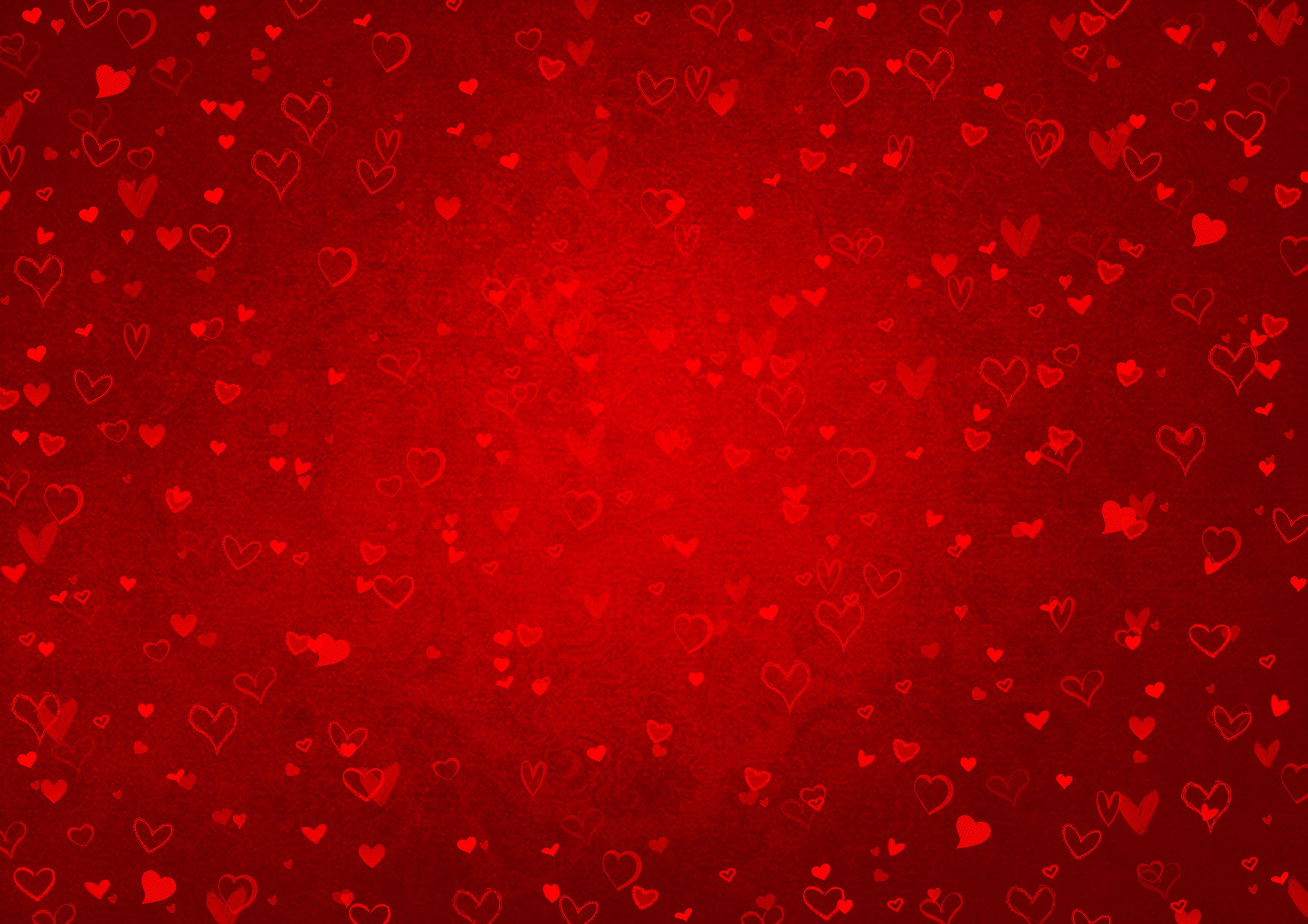 Red Background With Hearts Quality