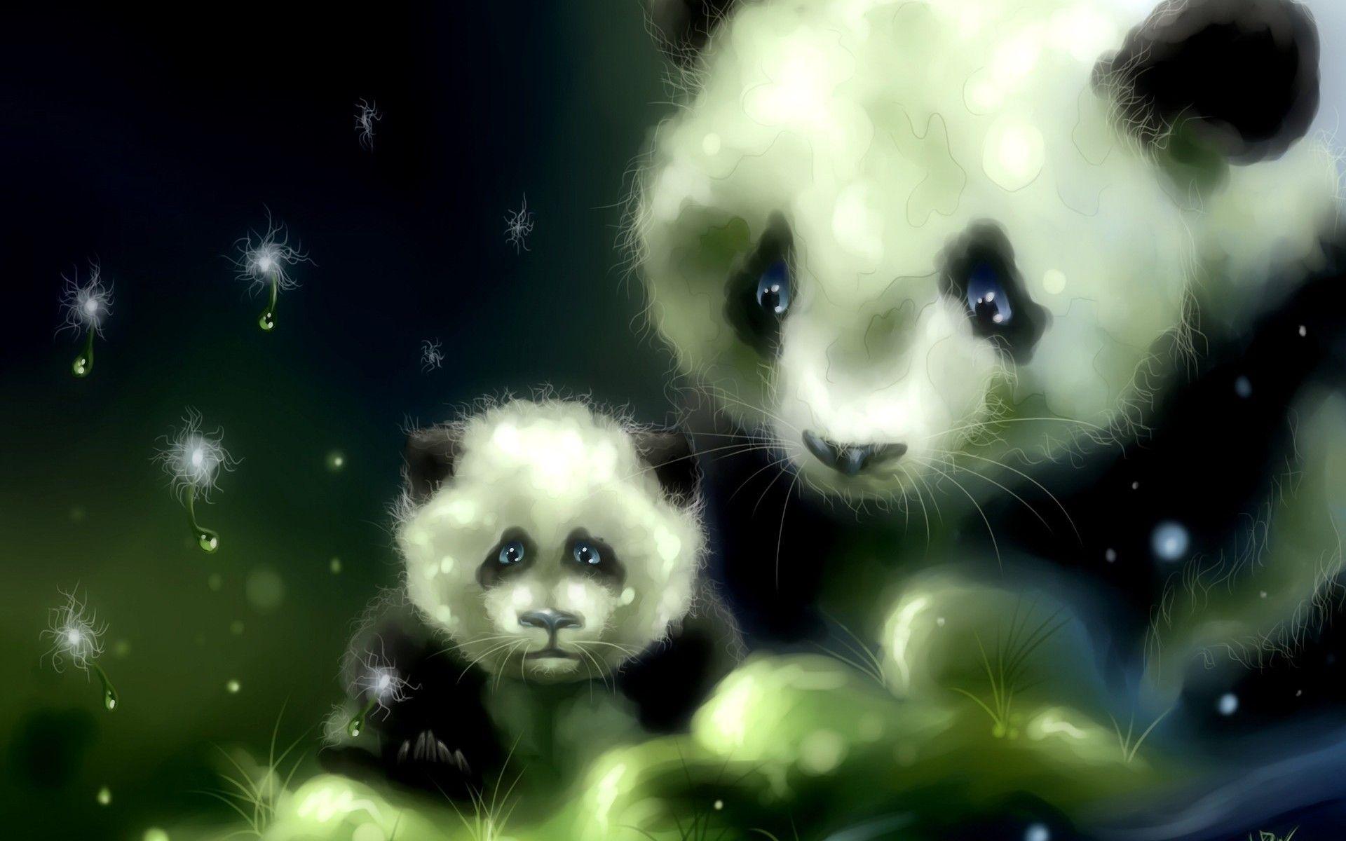 Baby Panda Artwork HD Desktop Wallpaper, Instagram photo, Background