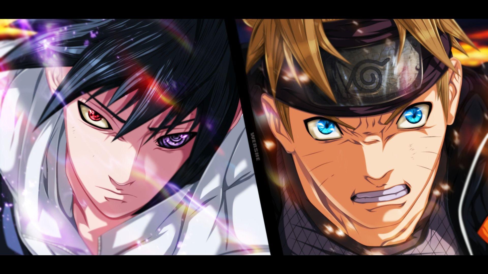 Sasuke Sharingan Rinnegan and Naruto. Wallpaper