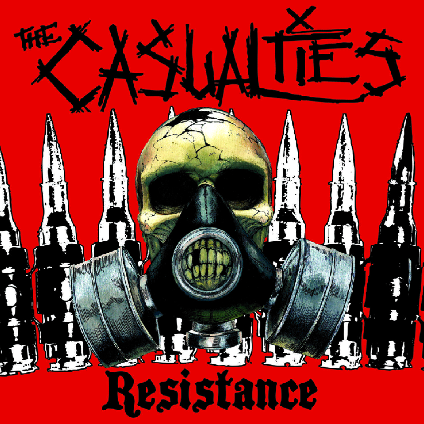 THE CASUALTIES hardcore punk rock dark skull ananrchy gas mask