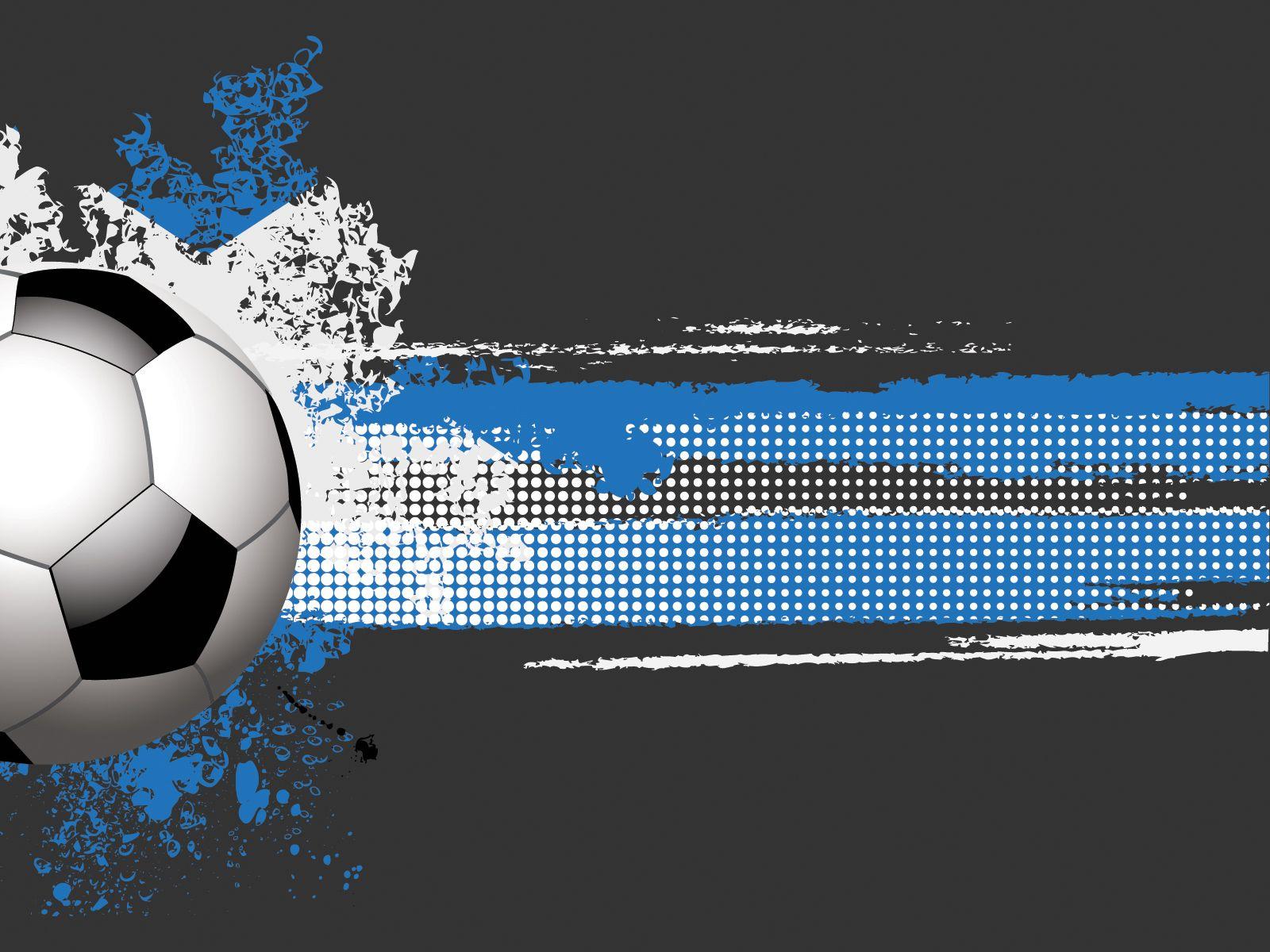 Football or Soccer Ball Powerpoint / Cyan, Black