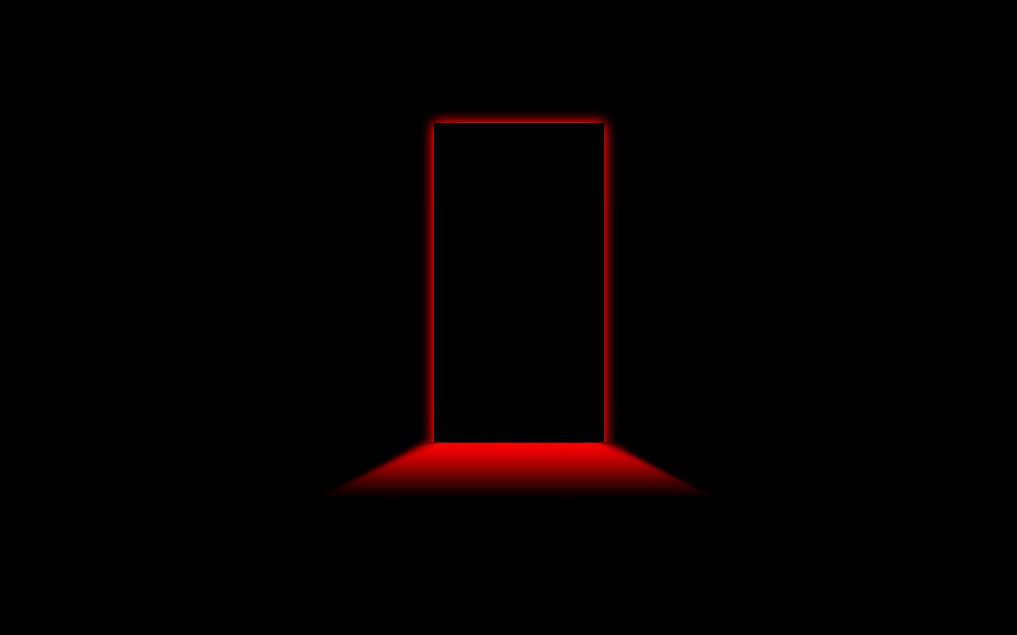 Mistery Door Light Black Red Desktop Wallpaper