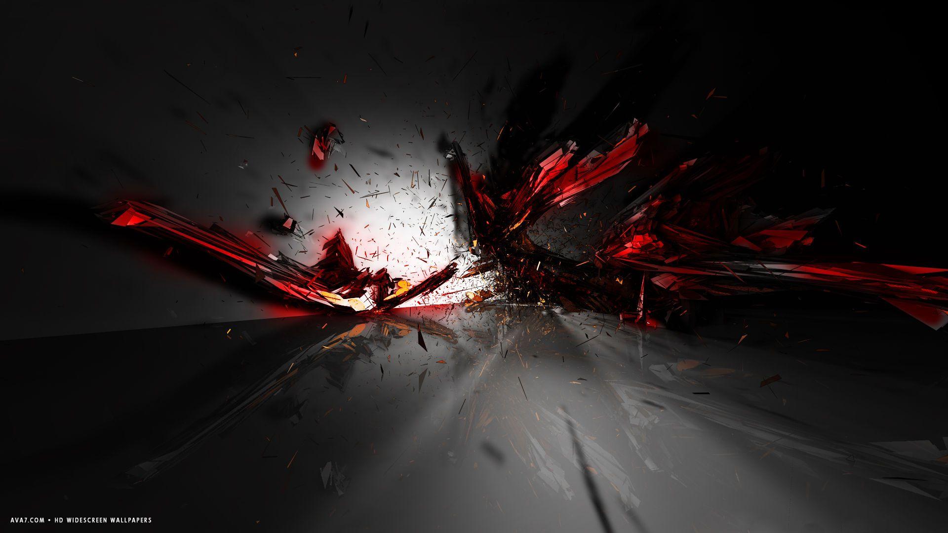3D abstract red black explosion .ava7.com