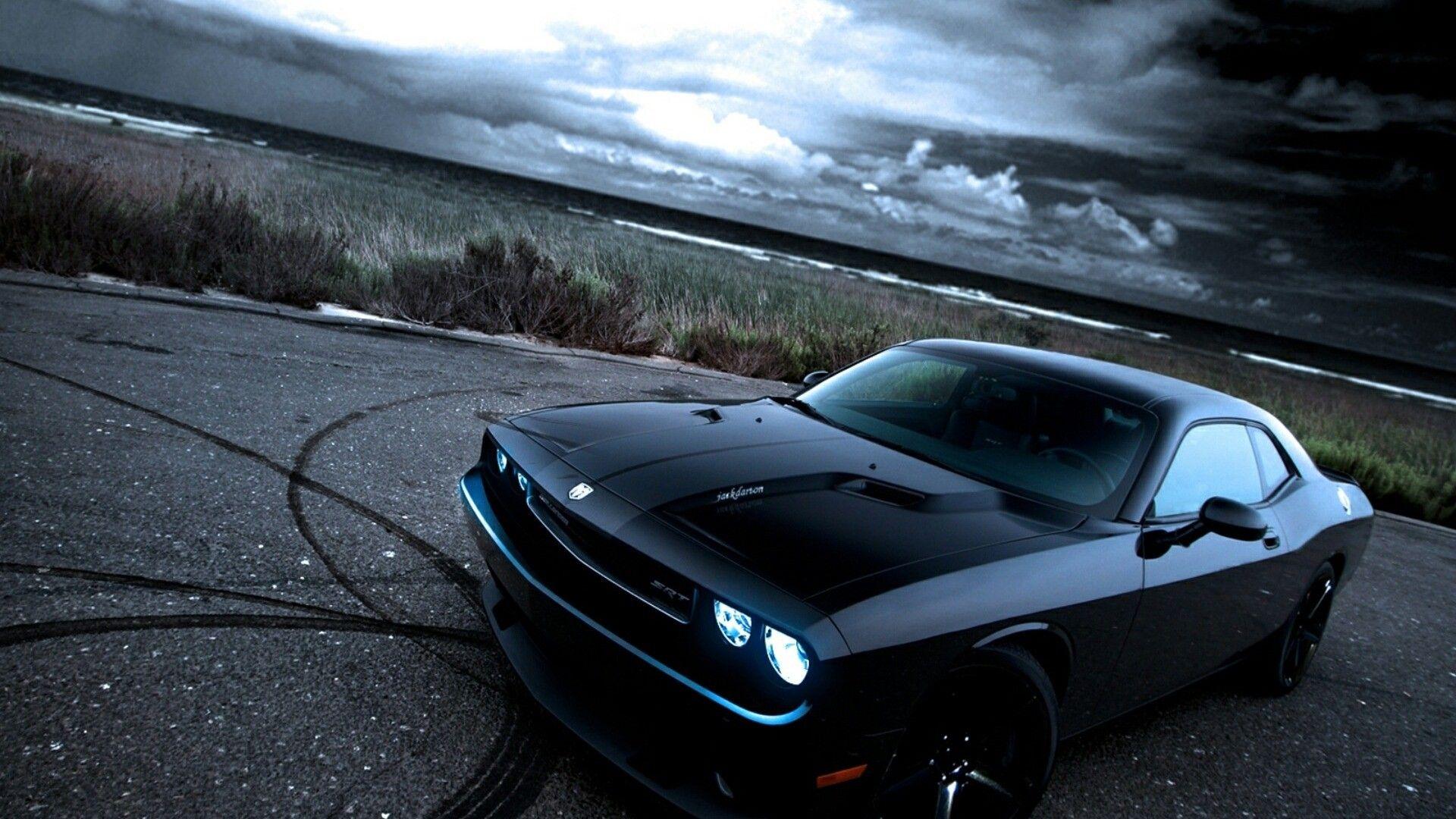 American black cars muscle cars Dodge Dodge Challenger Dodge