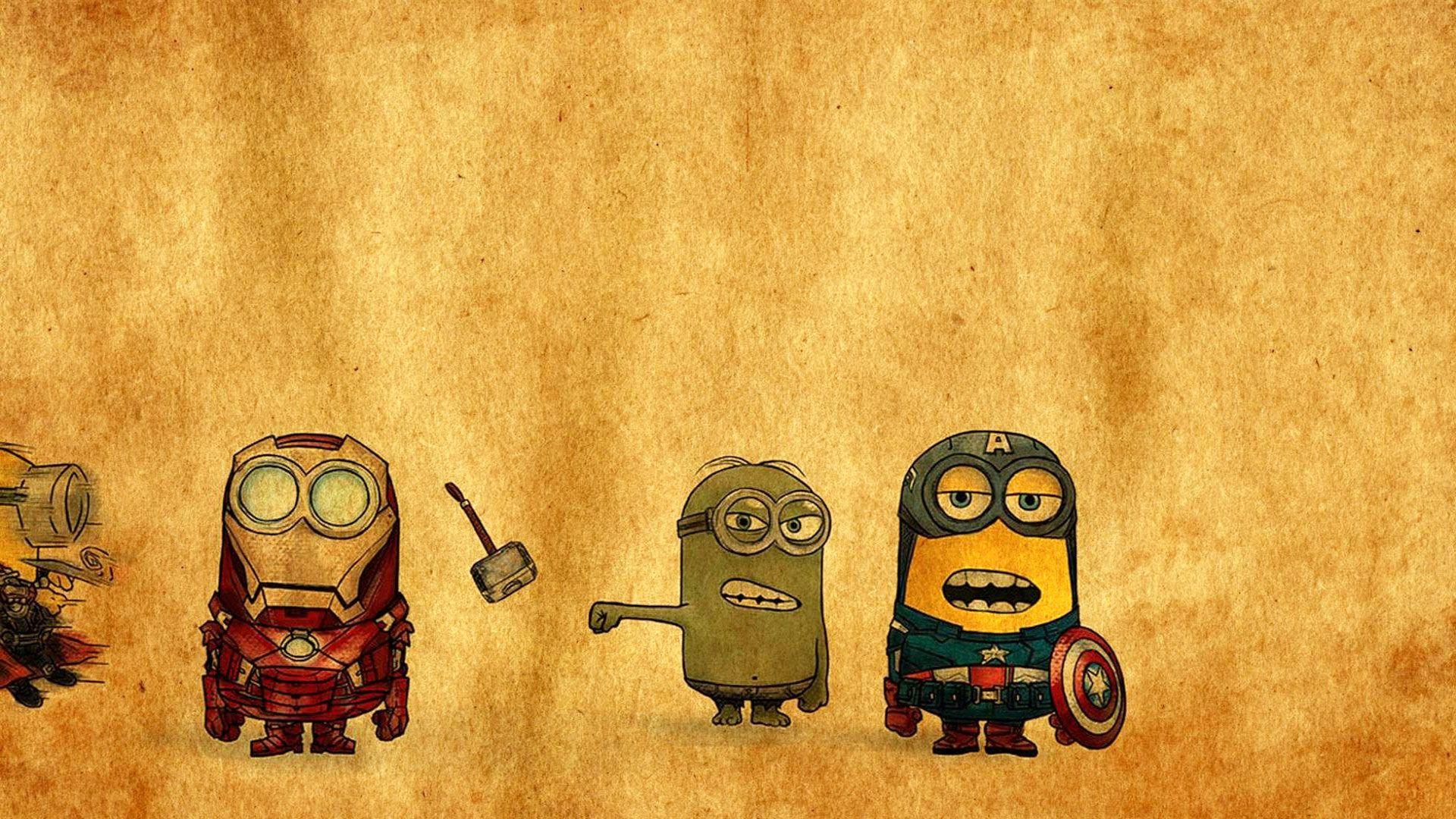 Minions Avengers Drawing exclusive HD wallpaper for Desktop