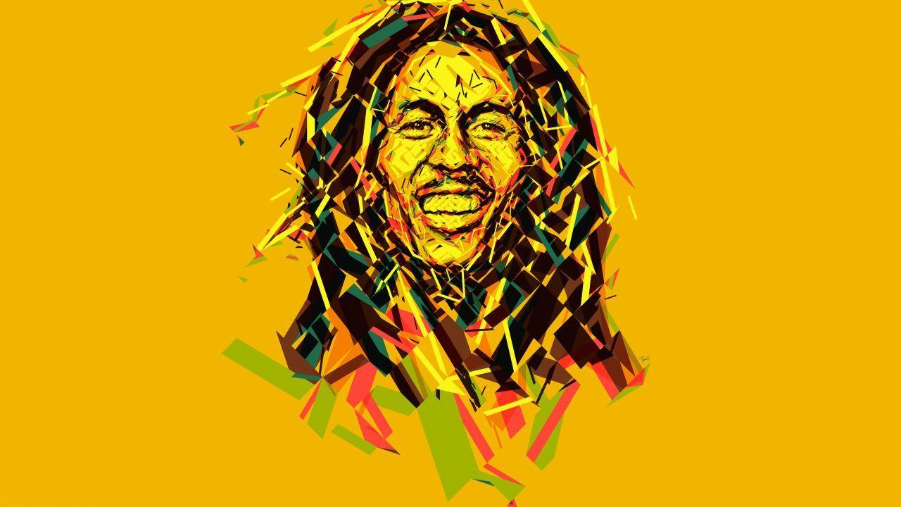 Wallpaper Bob Marley, Low poly, Mosaic art, 4K, 8K, Creative