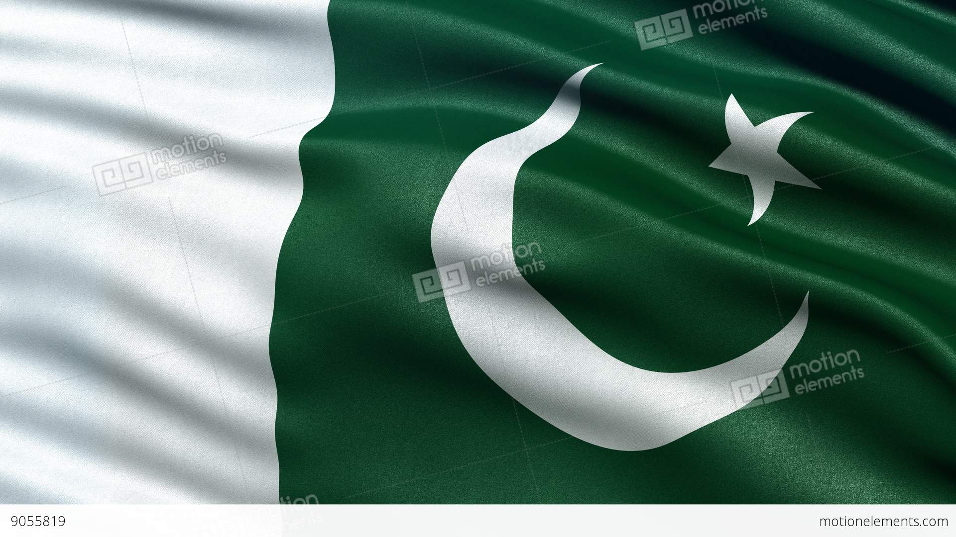 4K Pakistan Flag Seamless Loop Ultra HD Stock Animation